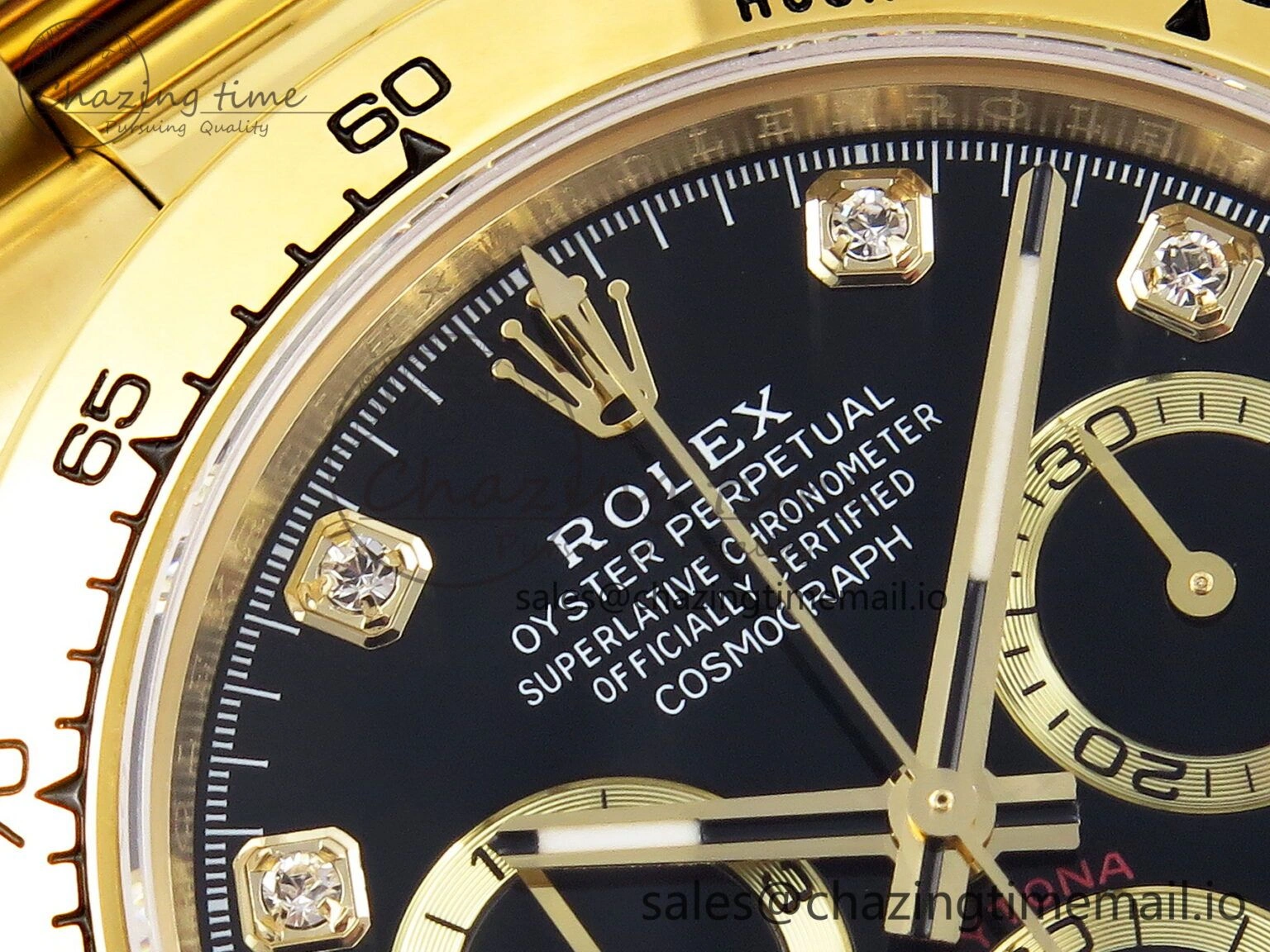 Daytona 116508 KING 1:1 Best Edition Black YG Diamonds Dial on YG Bracelet SH4130