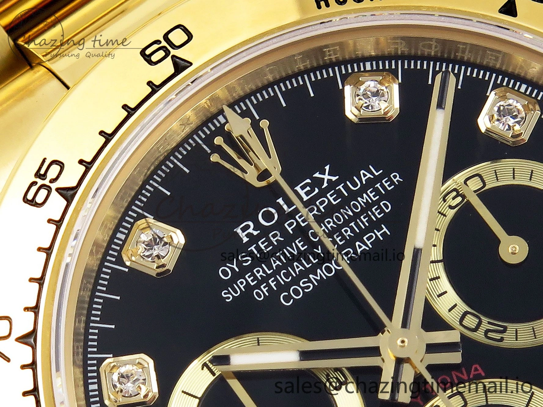 Daytona 116508 KING 1:1 Best Edition Black YG Diamonds Dial on YG Bracelet SH4130