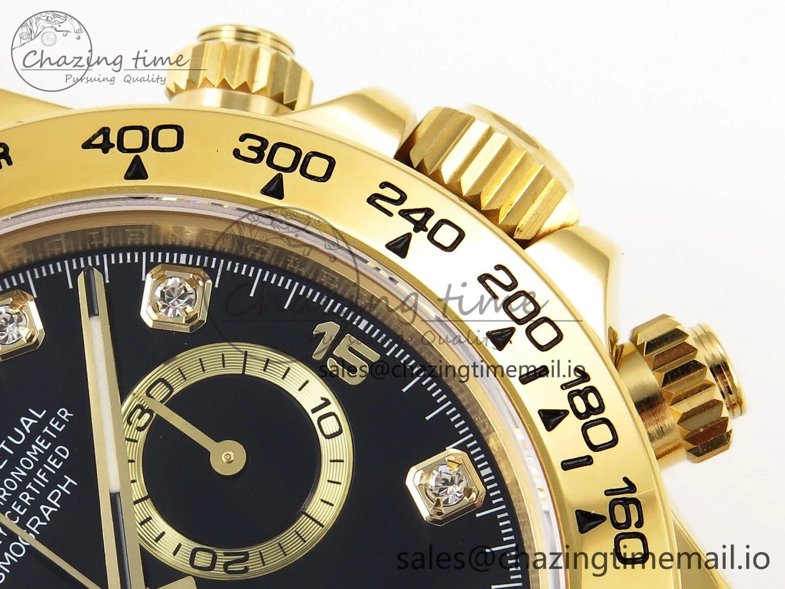 Daytona 116508 KING 1:1 Best Edition Black YG Diamonds Dial on YG Bracelet SH4130
