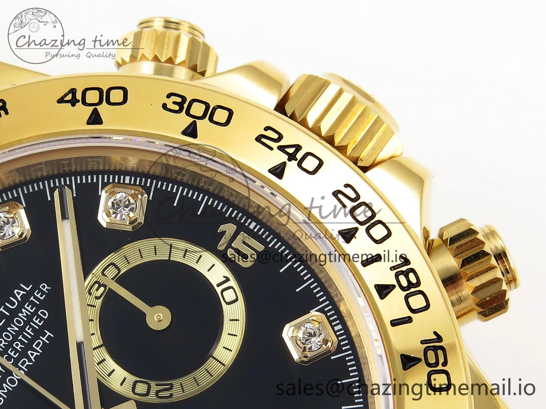 Daytona 116508 KING 1:1 Best Edition Black YG Diamonds Dial on YG Bracelet SH4130