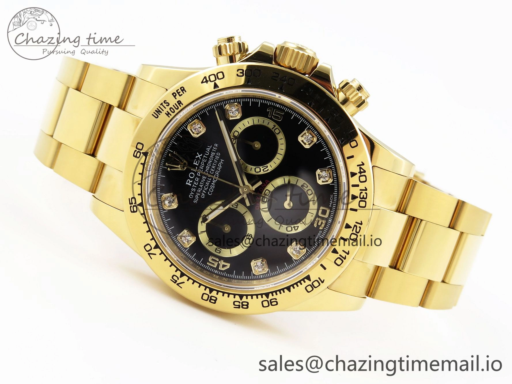 Daytona 116508 KING 1:1 Best Edition Black YG Diamonds Dial on YG Bracelet SH4130