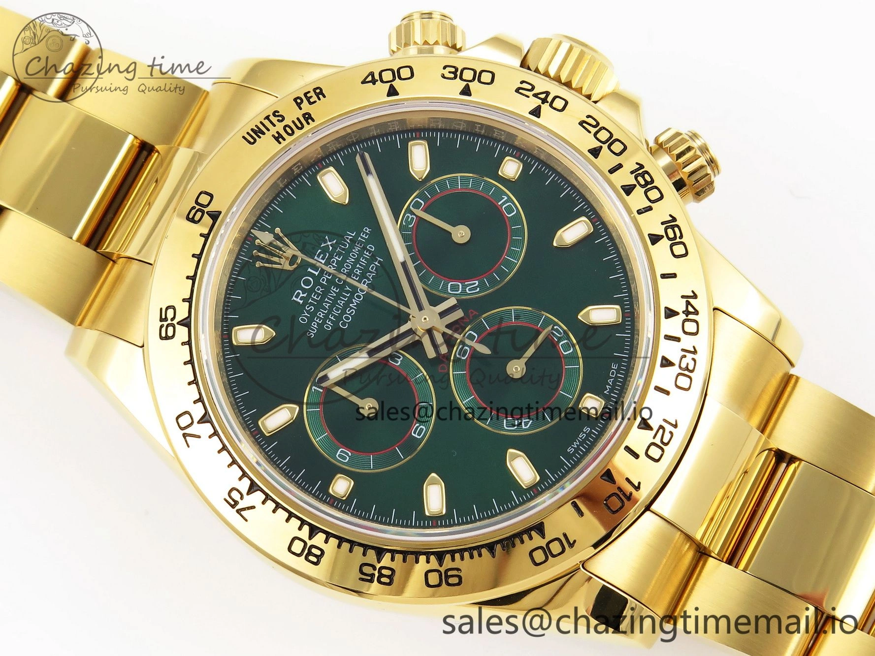 Daytona 116508 KING 1:1 Best Edition Green Dial on YG Bracelet SH4130