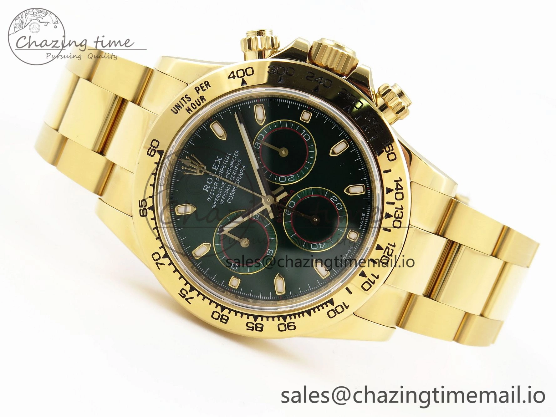 Daytona 116508 KING 1:1 Best Edition Green Dial on YG Bracelet SH4130