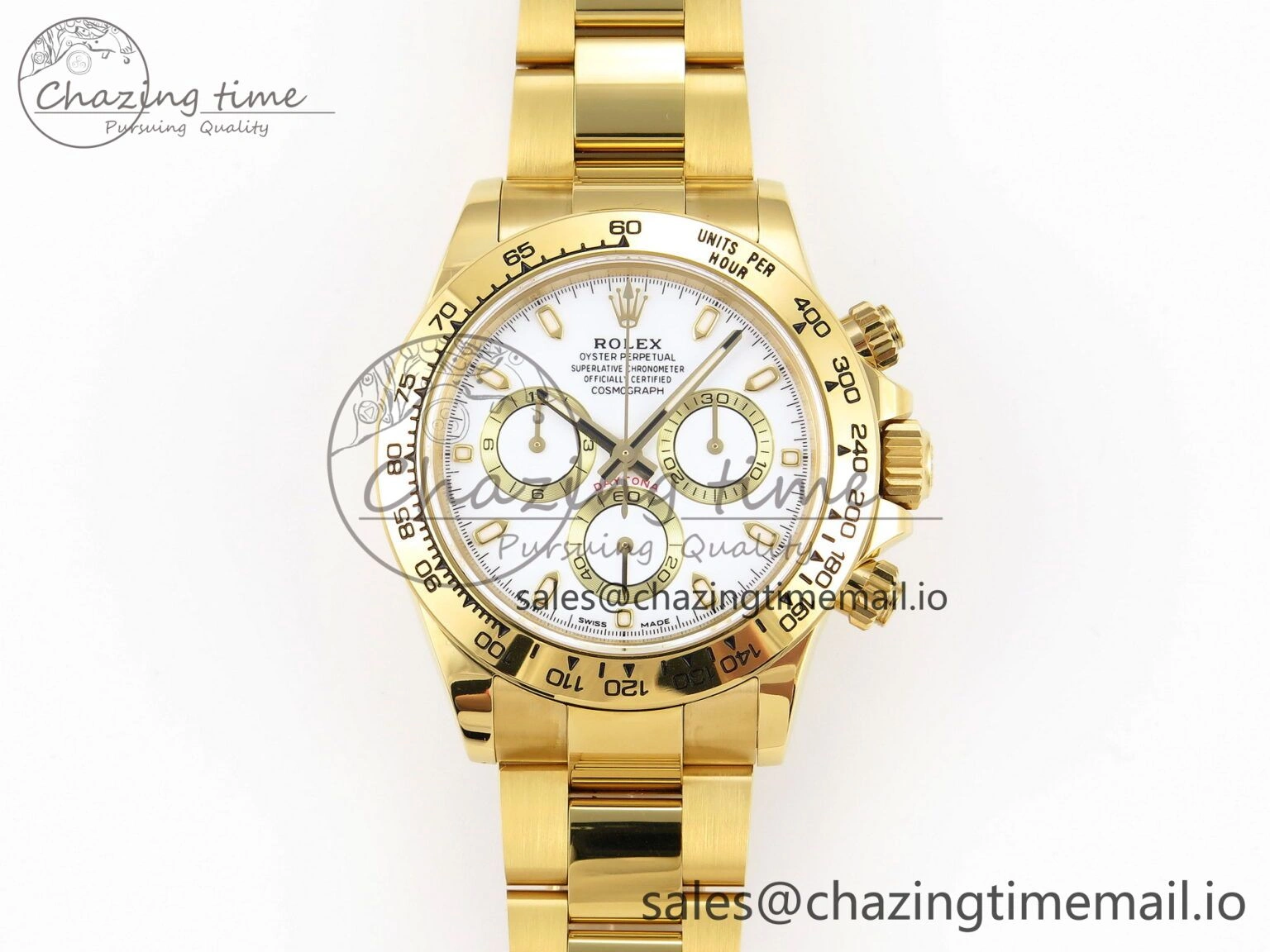Daytona 116508 KING 1:1 Best Edition White Dial on YG Bracelet SH4130