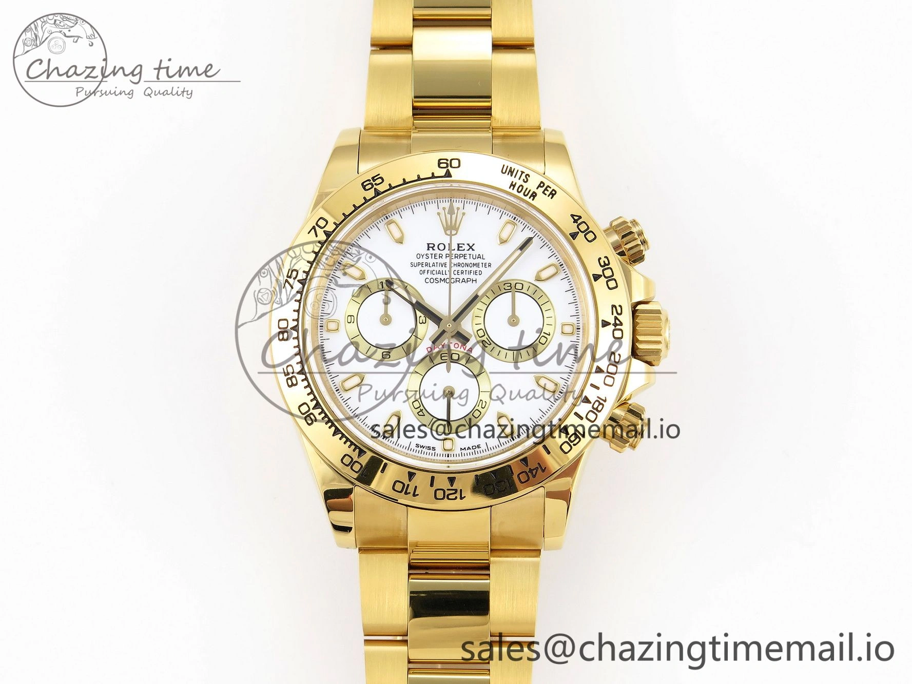 Daytona 116508 KING 1:1 Best Edition White Dial on YG Bracelet SH4130