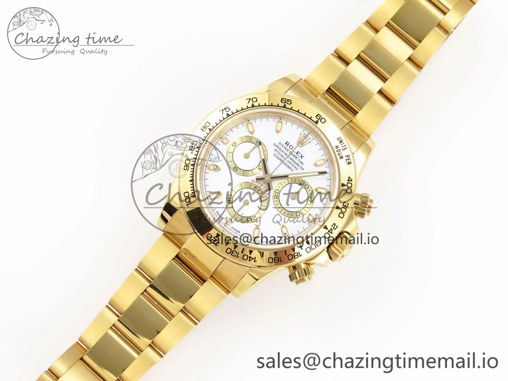 Daytona 116508 KING 1:1 Best Edition White Dial on YG Bracelet SH4130