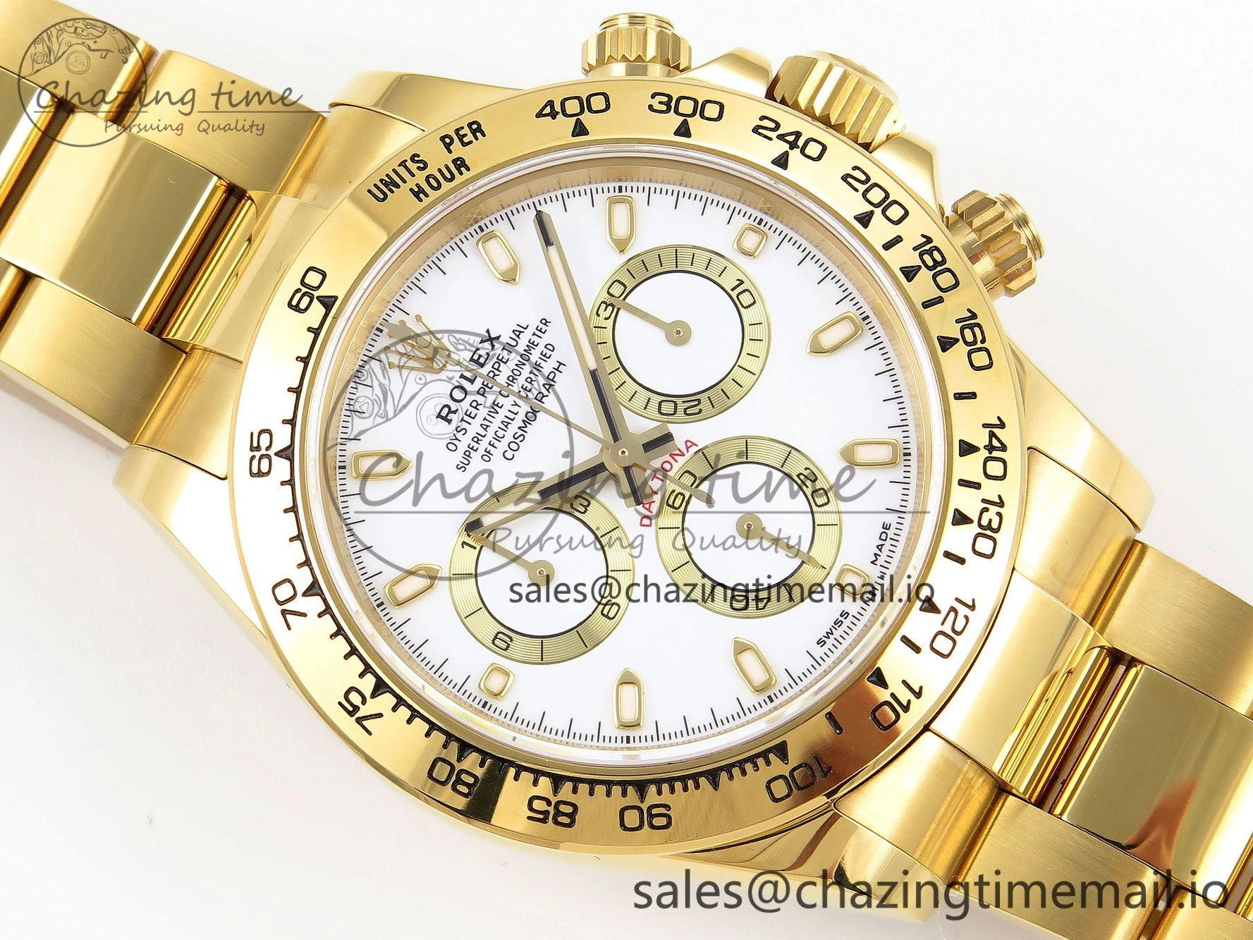 Daytona 116508 KING 1:1 Best Edition White Dial on YG Bracelet SH4130