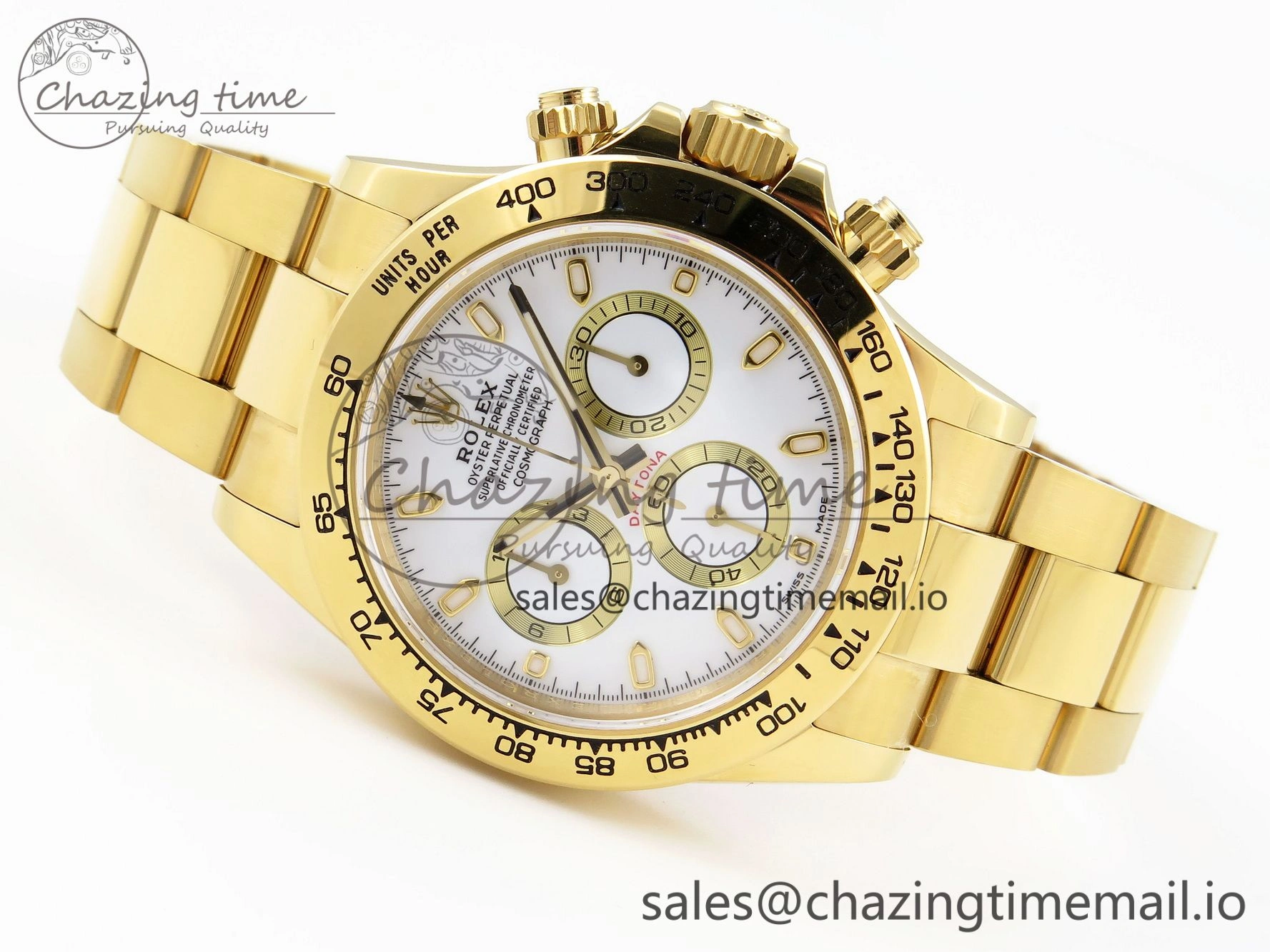 Daytona 116508 KING 1:1 Best Edition White Dial on YG Bracelet SH4130