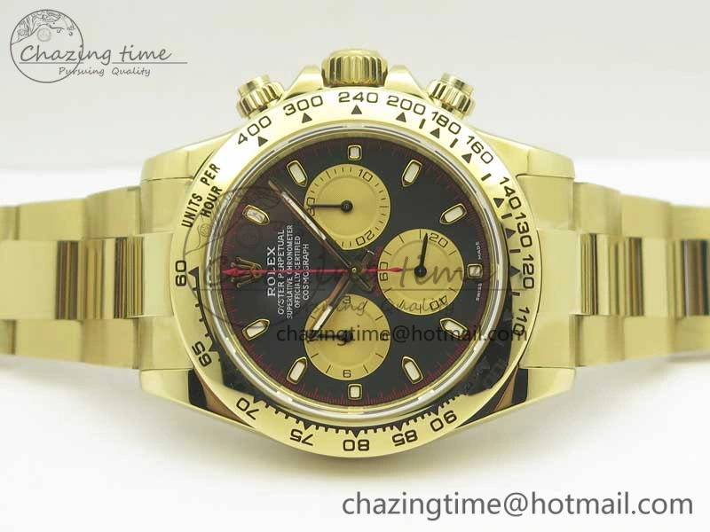 Daytona 116508 Paul Newman ARF 1:1 Best Edition YG Plated 904L SS Case and Bracelet Black Dial A4130 Super Clone