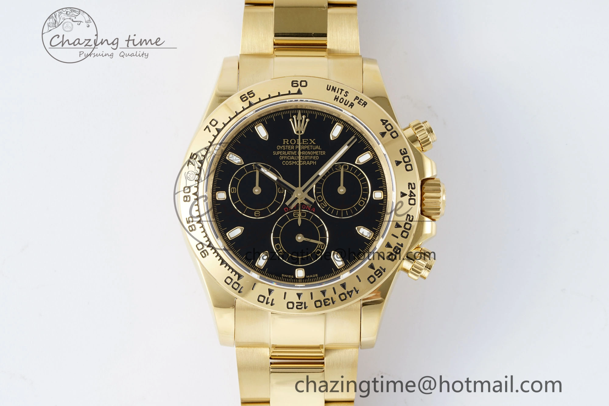 Daytona 116508 QF 1:1 Best Edition Black Dial on YG Bracelet SA4130 V2