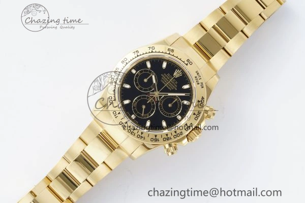 Daytona 116508 QF 1:1 Best Edition Black Dial on YG Bracelet SA4130 V2