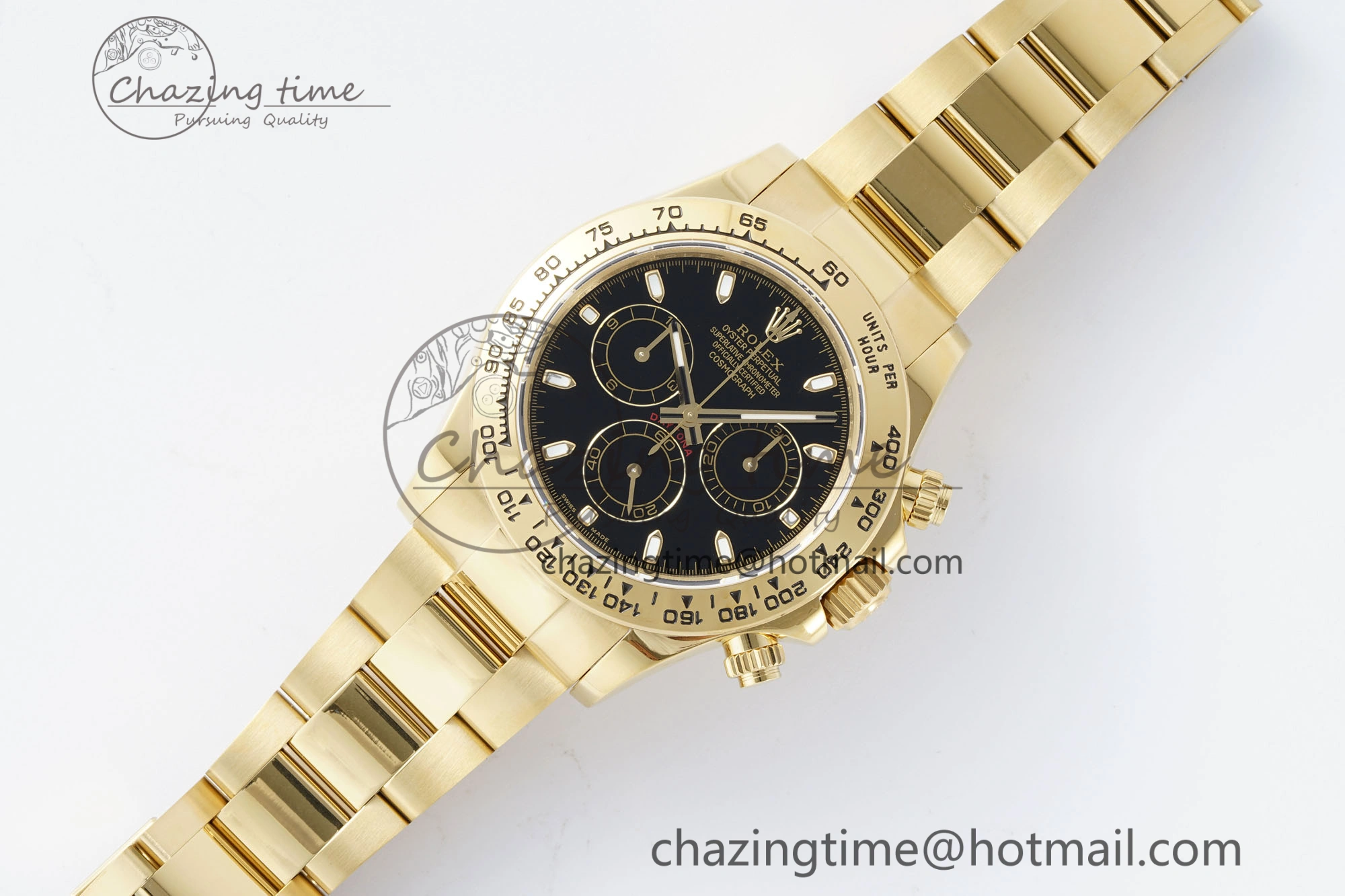 Daytona 116508 QF 1:1 Best Edition Black Dial on YG Bracelet SA4130 V2