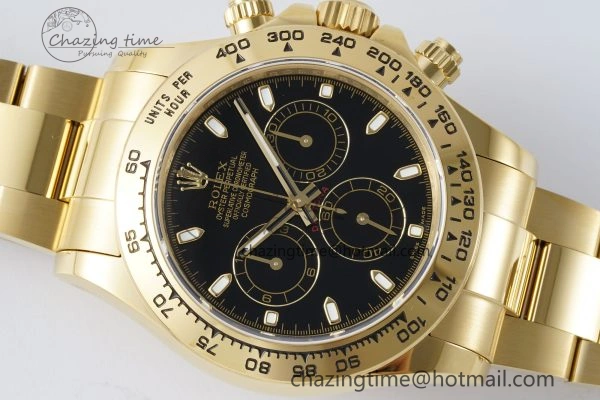 Daytona 116508 QF 1:1 Best Edition Black Dial on YG Bracelet SA4130 V2