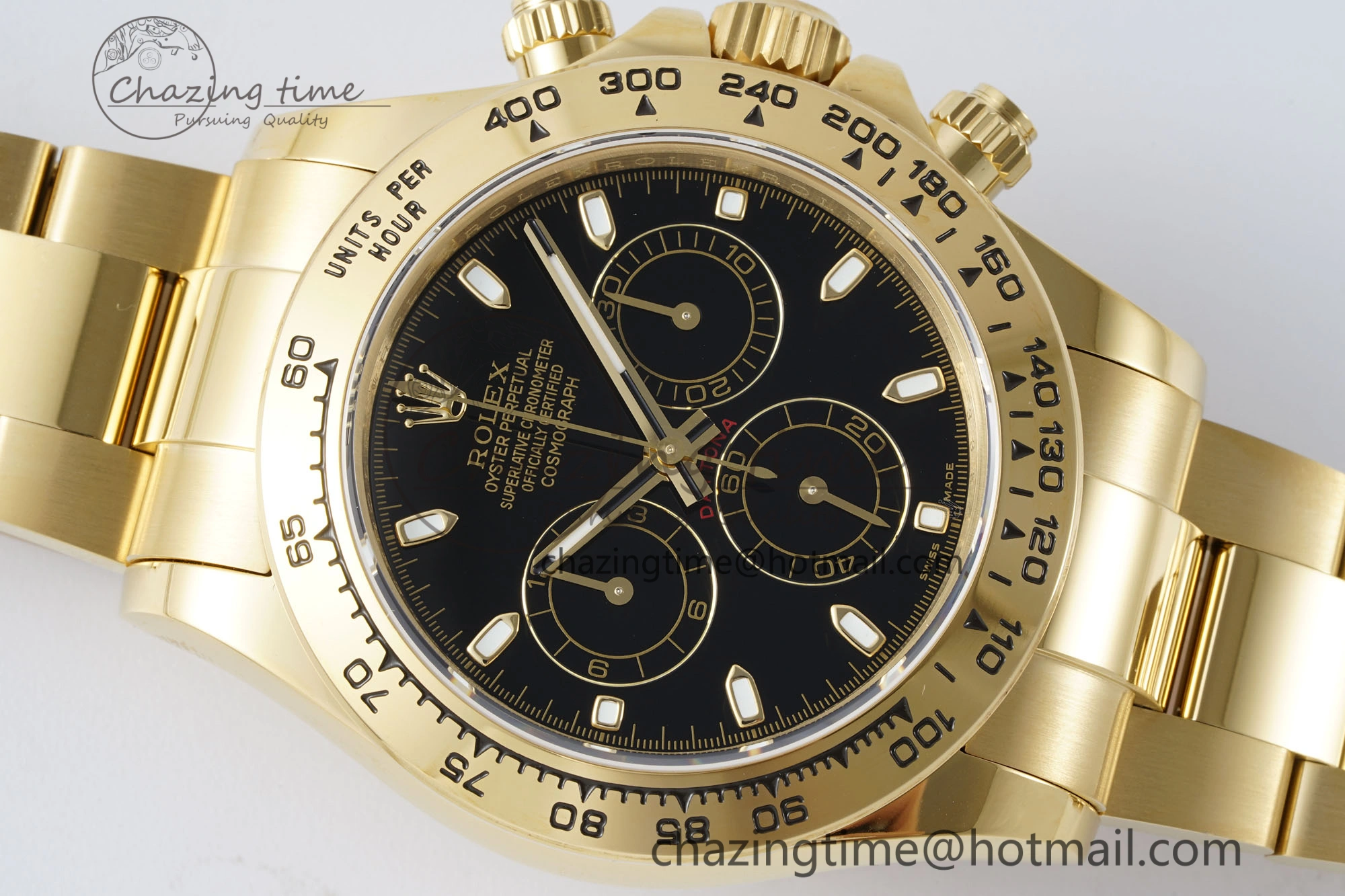 Daytona 116508 QF 1:1 Best Edition Black Dial on YG Bracelet SA4130 V2