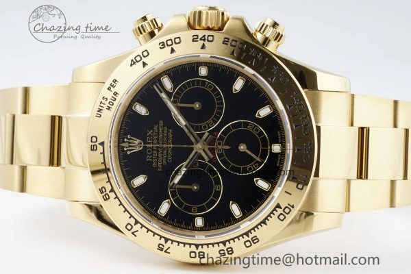 Daytona 116508 QF 1:1 Best Edition Black Dial on YG Bracelet SA4130 V2