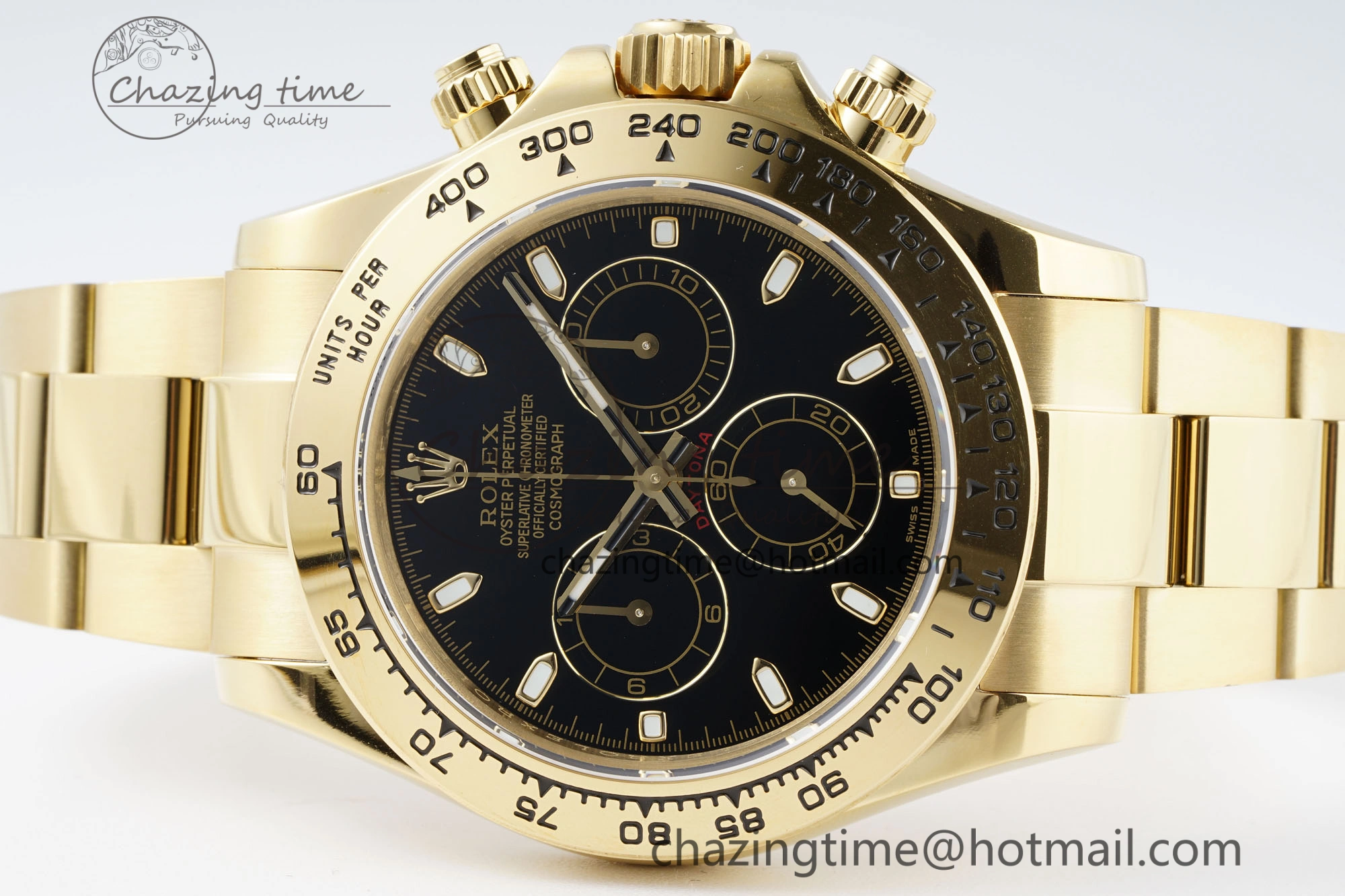 Daytona 116508 QF 1:1 Best Edition Black Dial on YG Bracelet SA4130 V2