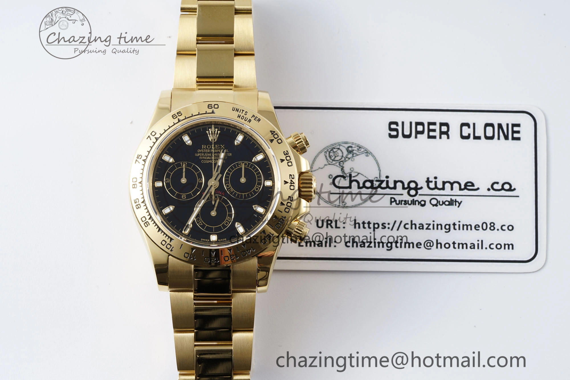 Daytona 116508 QF 1:1 Best Edition Black Dial on YG Bracelet SA4130 V2