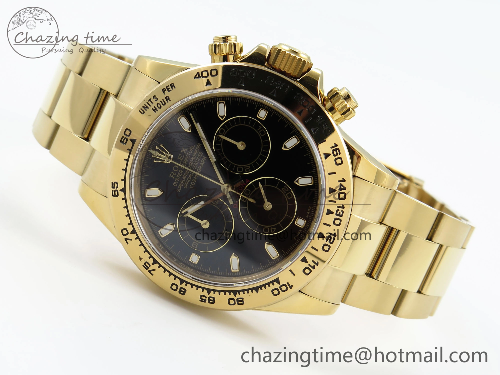 Daytona 116508 QF 1:1 Best Edition Black Dial on YG Bracelet SH4130 V3 (Gain Weight)
