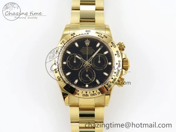 Daytona 116508 QF 1:1 Best Edition Black Dial on YG Bracelet SH4130 V3 (Gain Weight)