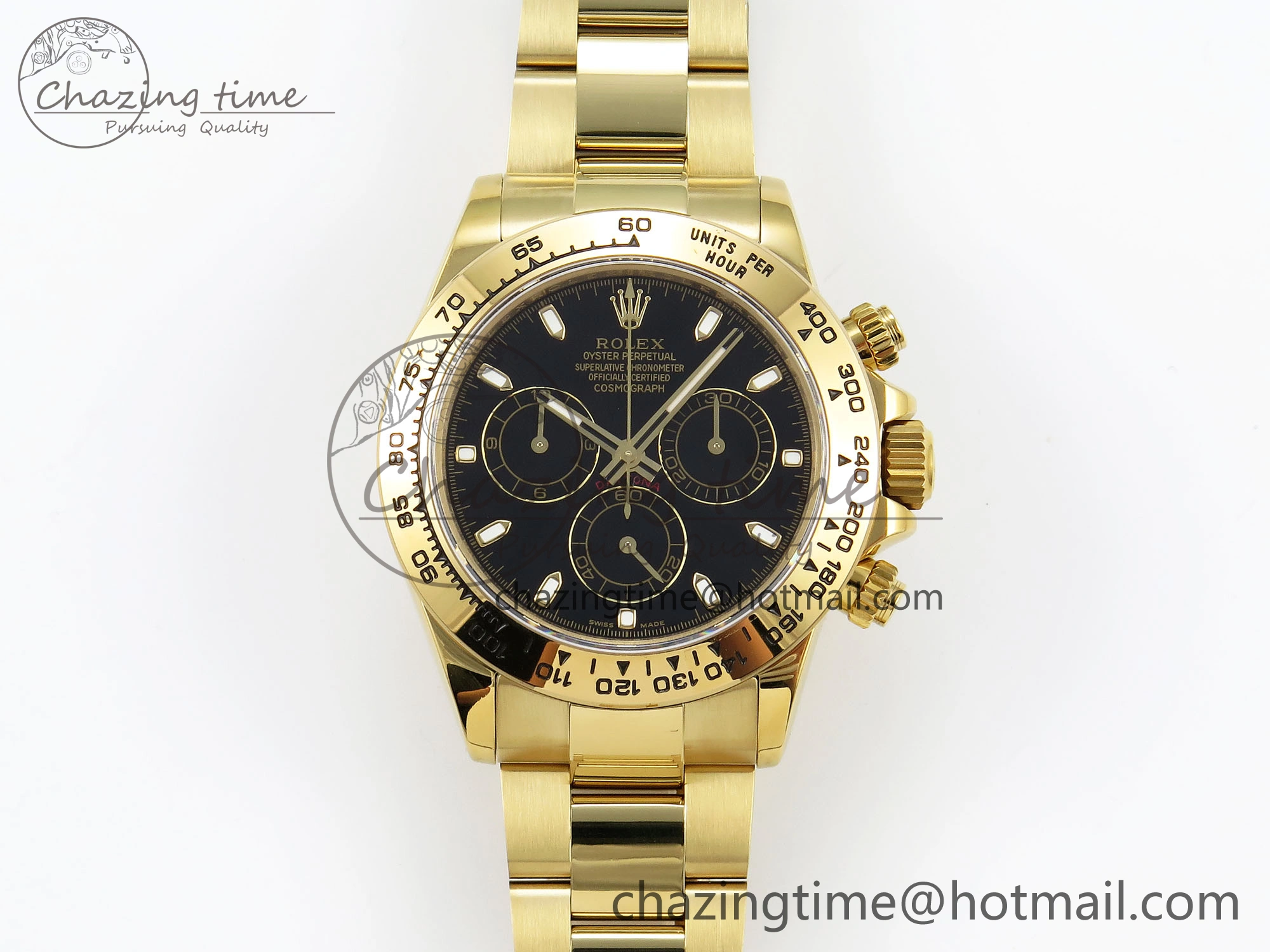 Daytona 116508 QF 1:1 Best Edition Black Dial on YG Bracelet SH4130 V3 (Gain Weight)
