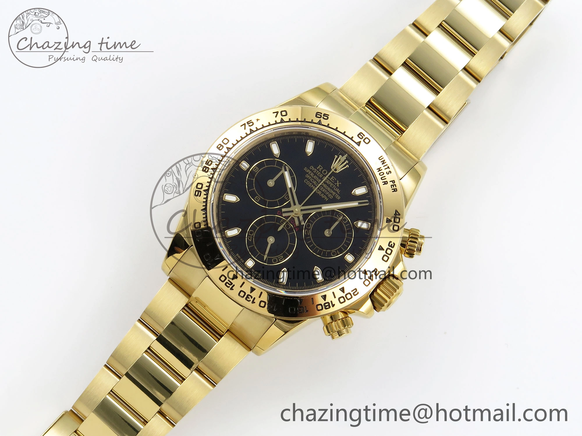 Daytona 116508 QF 1:1 Best Edition Black Dial on YG Bracelet SH4130 V3 (Gain Weight)