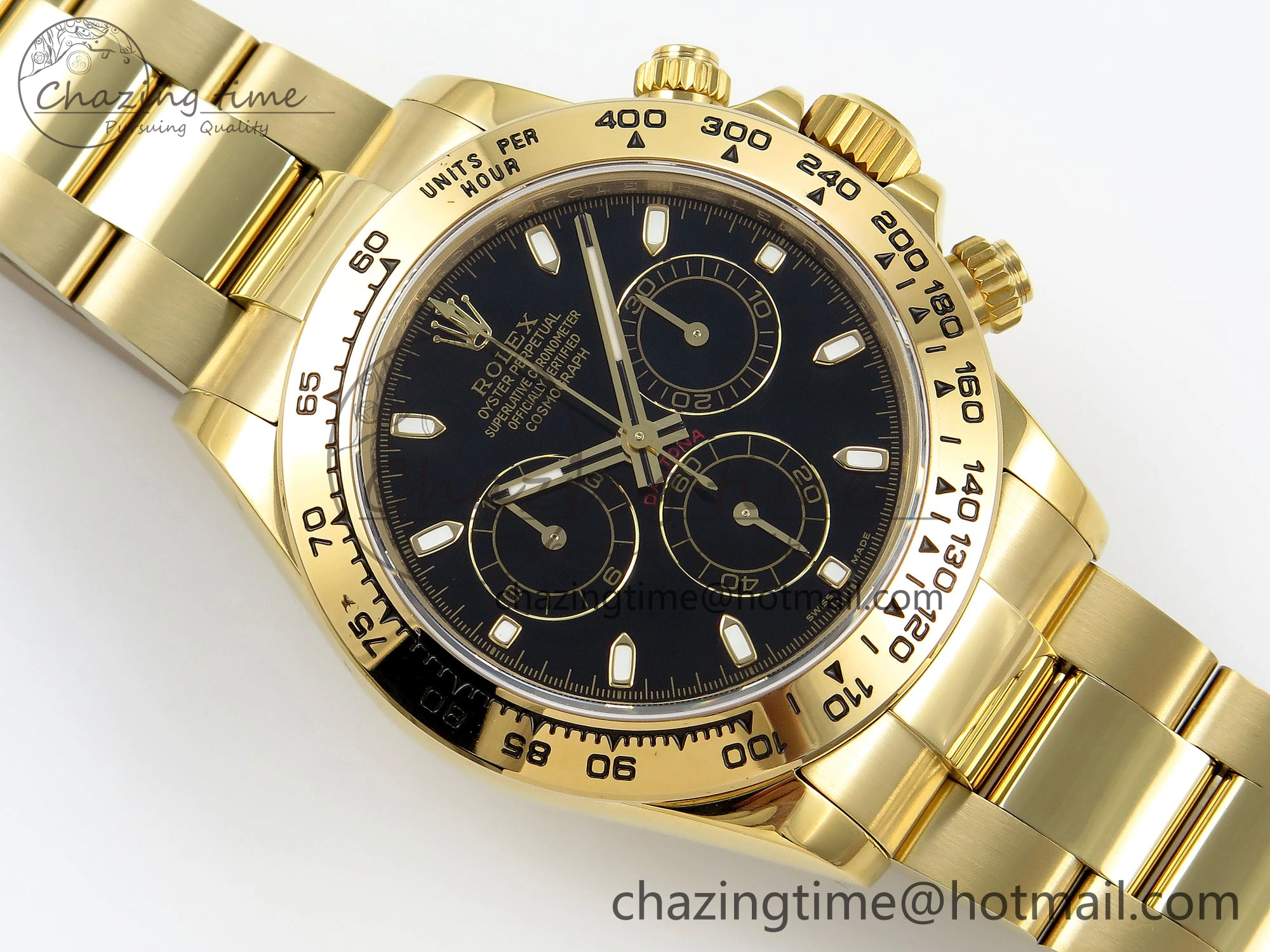Daytona 116508 QF 1:1 Best Edition Black Dial on YG Bracelet SH4130 V3 (Gain Weight)