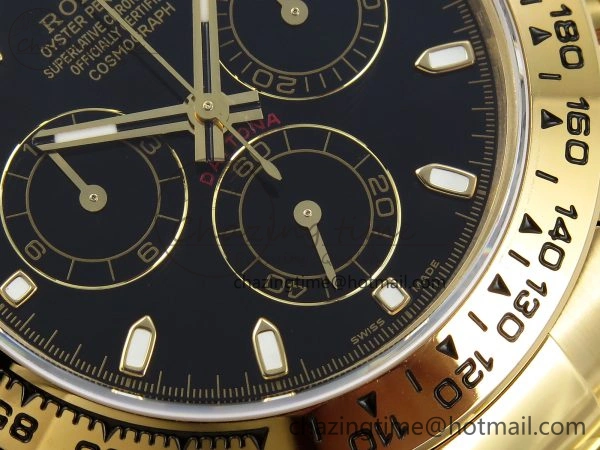 Daytona 116508 QF 1:1 Best Edition Black Dial on YG Bracelet SH4130 V3 (Gain Weight)