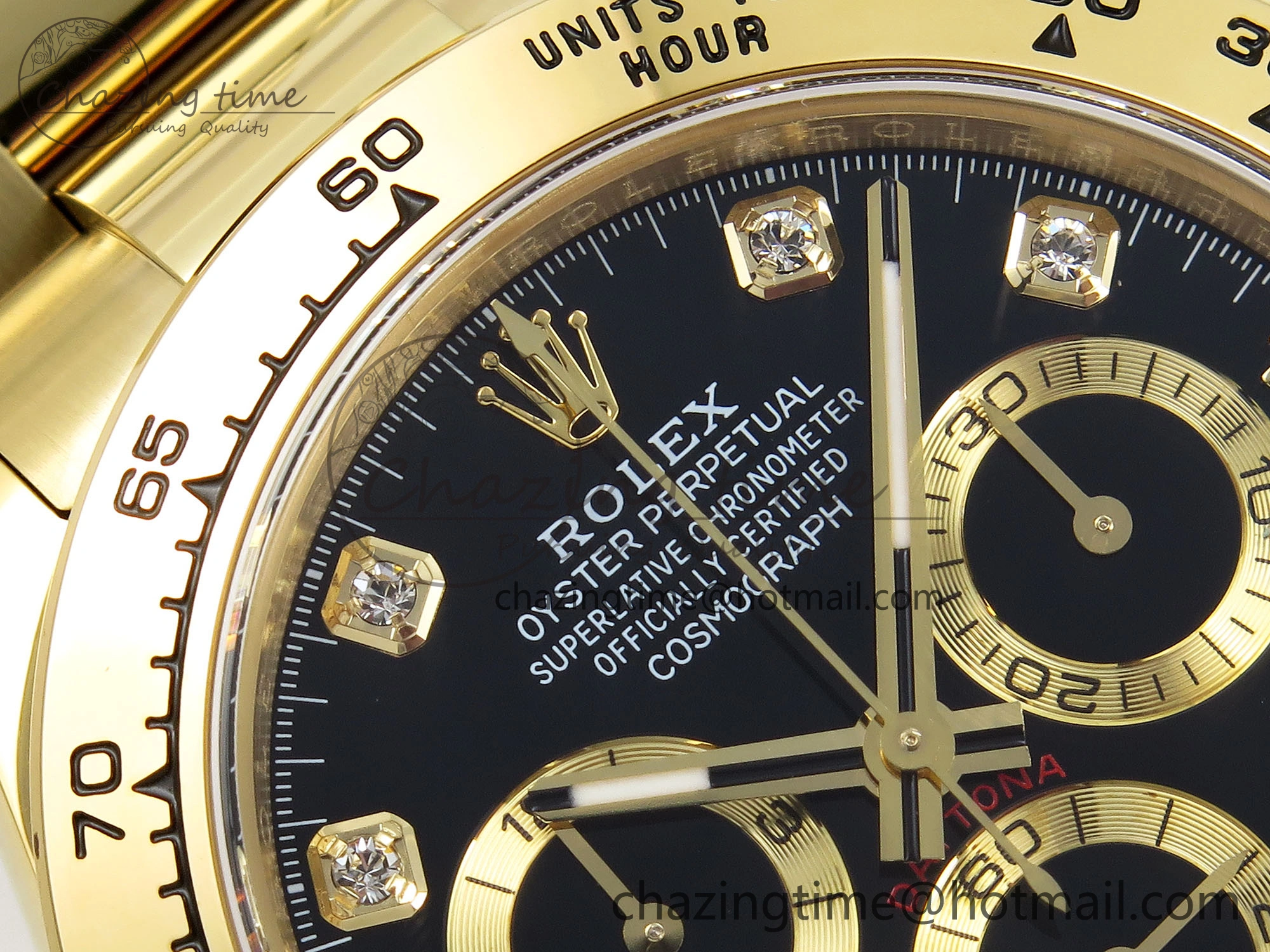 Daytona 116508 QF 1:1 Best Edition Black Diamonds Dial on YG Bracelet SH4130 V3 (Gain Weight)