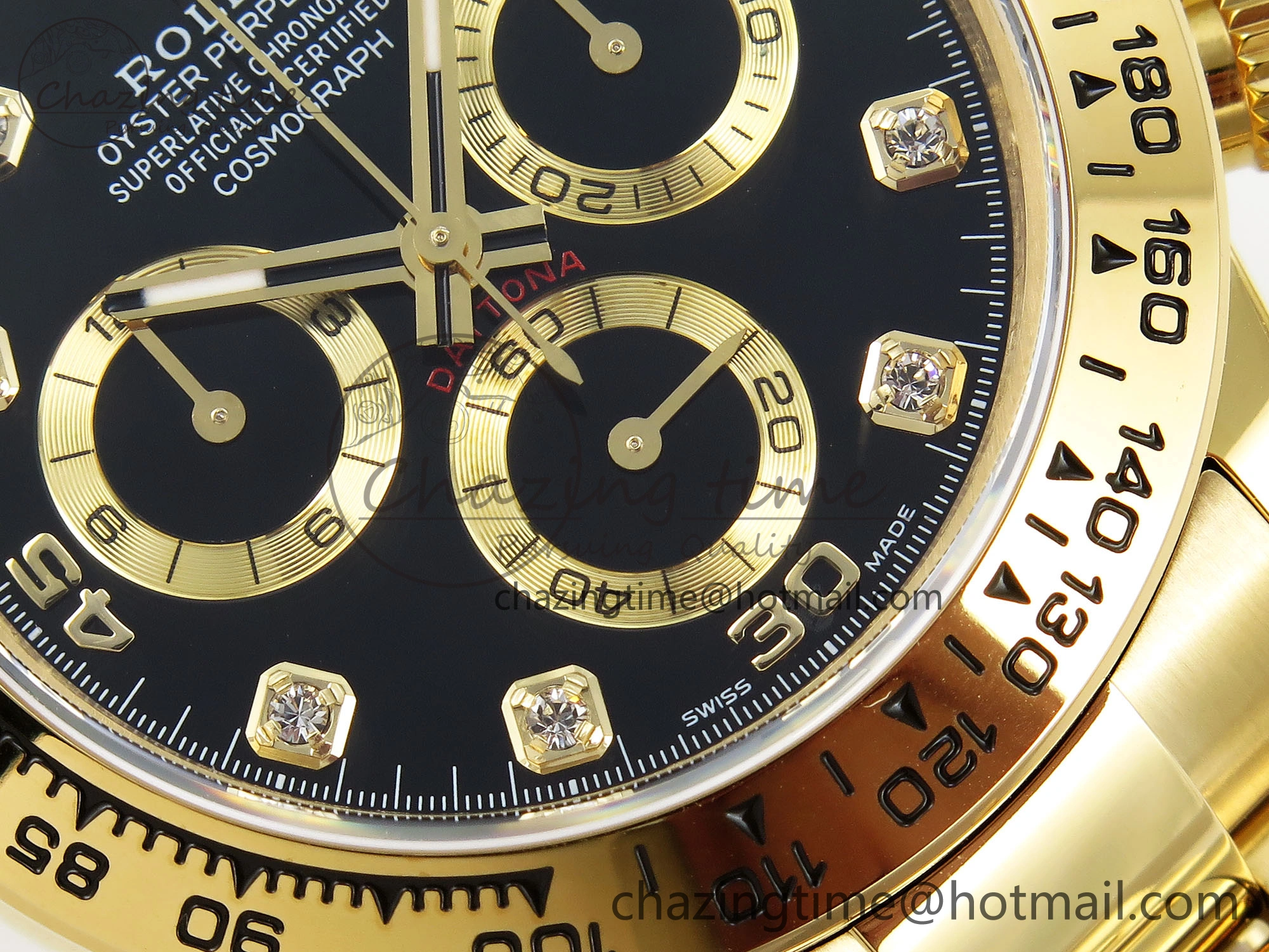 Daytona 116508 QF 1:1 Best Edition Black Diamonds Dial on YG Bracelet SH4130 V3 (Gain Weight)