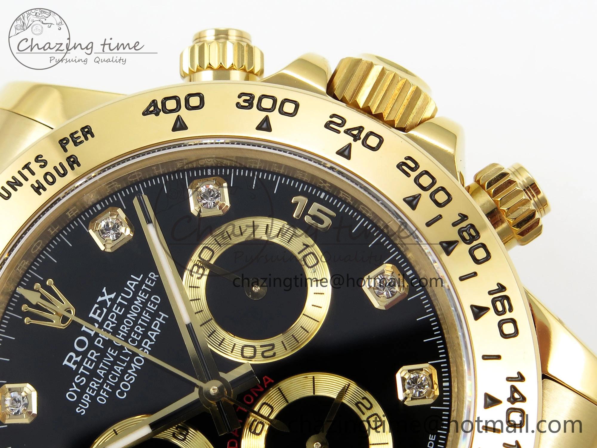 Daytona 116508 QF 1:1 Best Edition Black Diamonds Dial on YG Bracelet SH4130 V3 (Gain Weight)