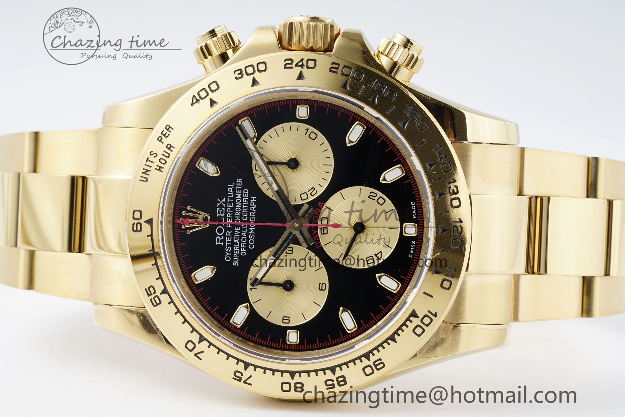 Daytona 116508 QF 1:1 Best Edition Black YG Dial on YG Bracelet SA4130 V2