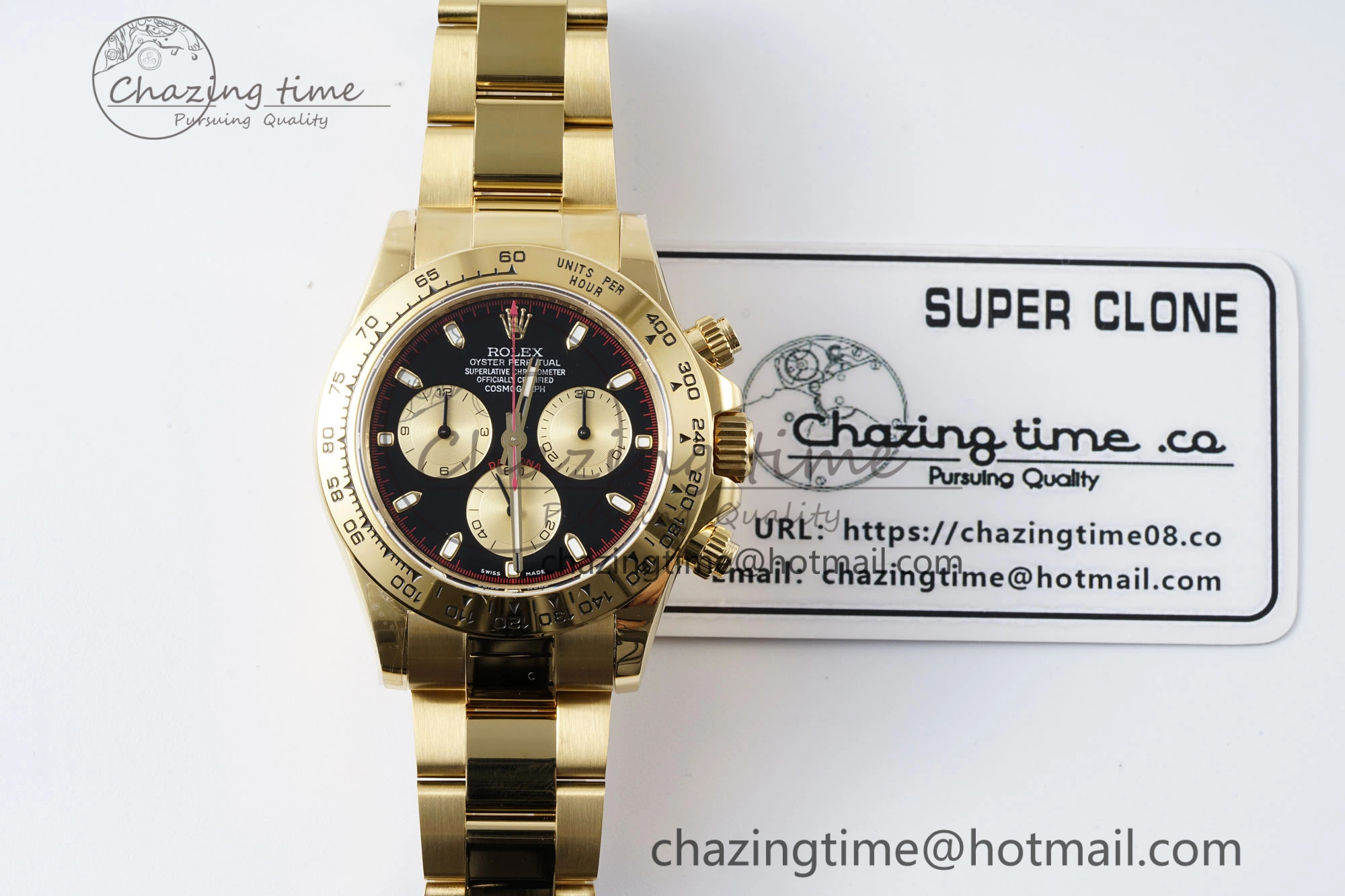Daytona 116508 QF 1:1 Best Edition Black YG Dial on YG Bracelet SA4130 V2