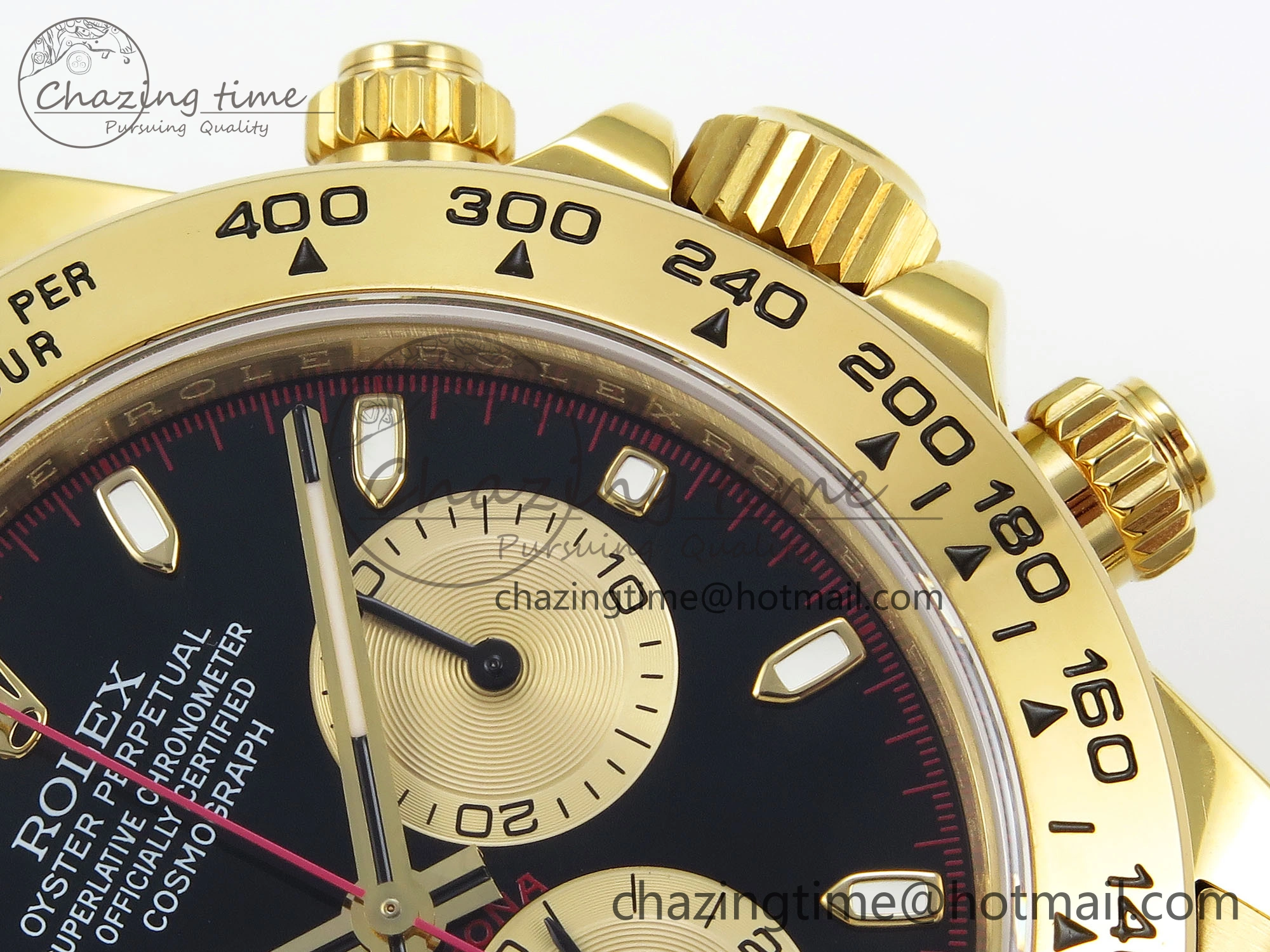 Daytona 116508 QF 1:1 Best Edition Black YG Dial on YG Bracelet SH4130 V3 (Gain Weight)