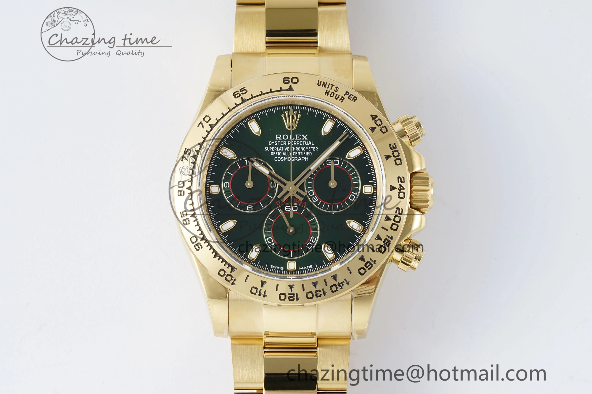 Daytona 116508 QF 1:1 Best Edition Green Dial on YG Bracelet SA4130 V2