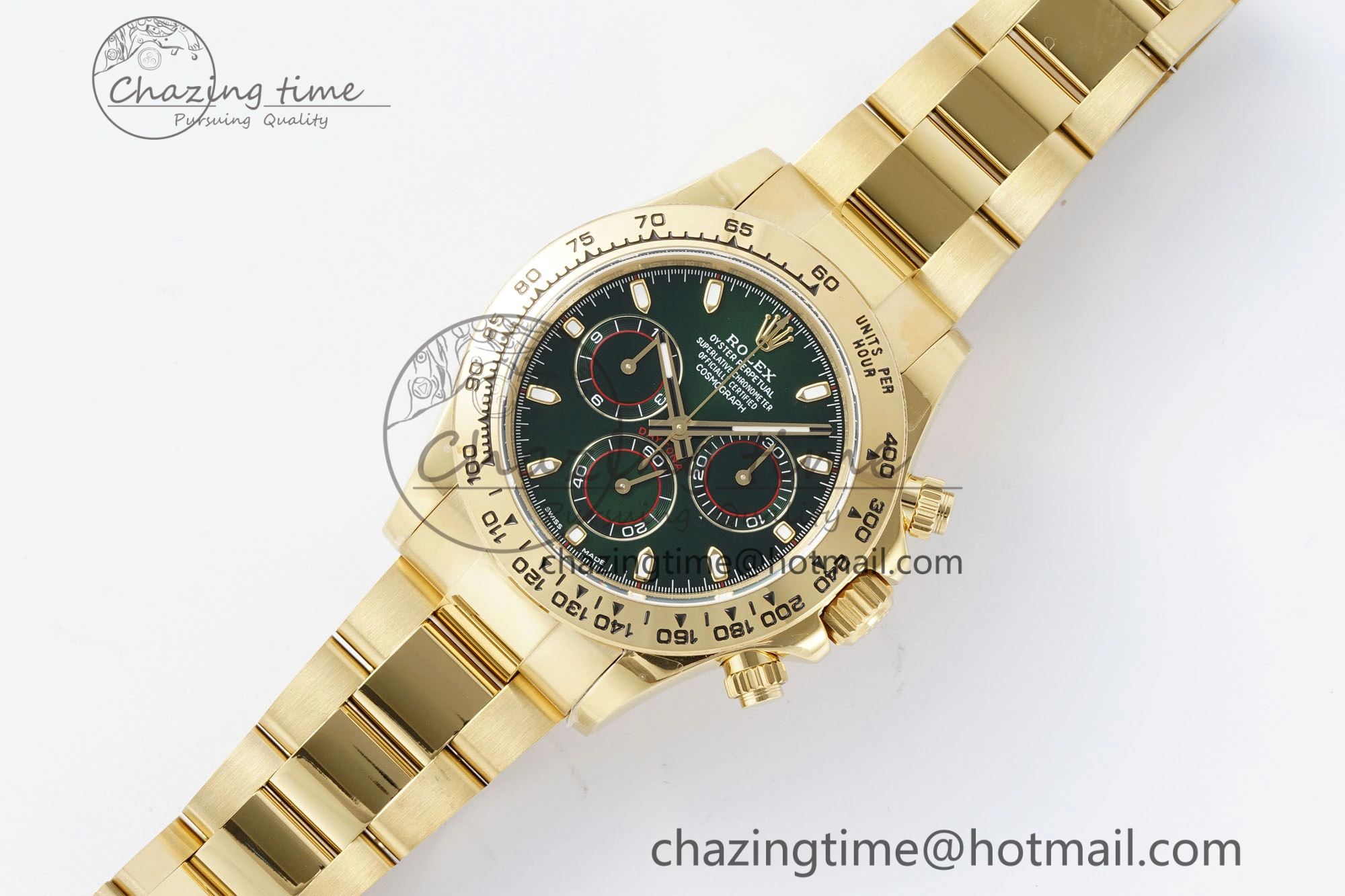 Daytona 116508 QF 1:1 Best Edition Green Dial on YG Bracelet SA4130 V2