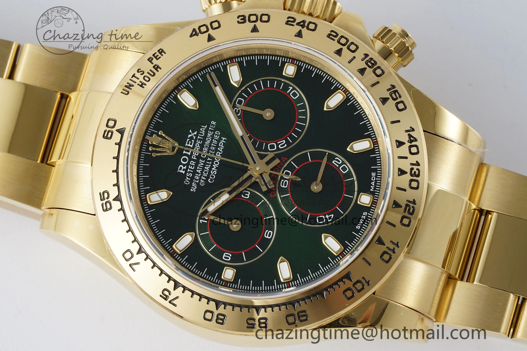 Daytona 116508 QF 1:1 Best Edition Green Dial on YG Bracelet SA4130 V2