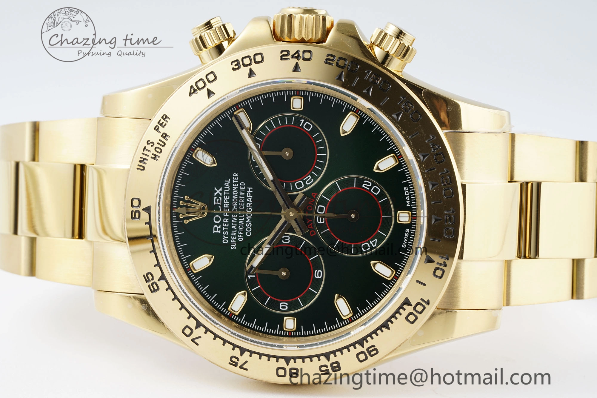 Daytona 116508 QF 1:1 Best Edition Green Dial on YG Bracelet SA4130 V2