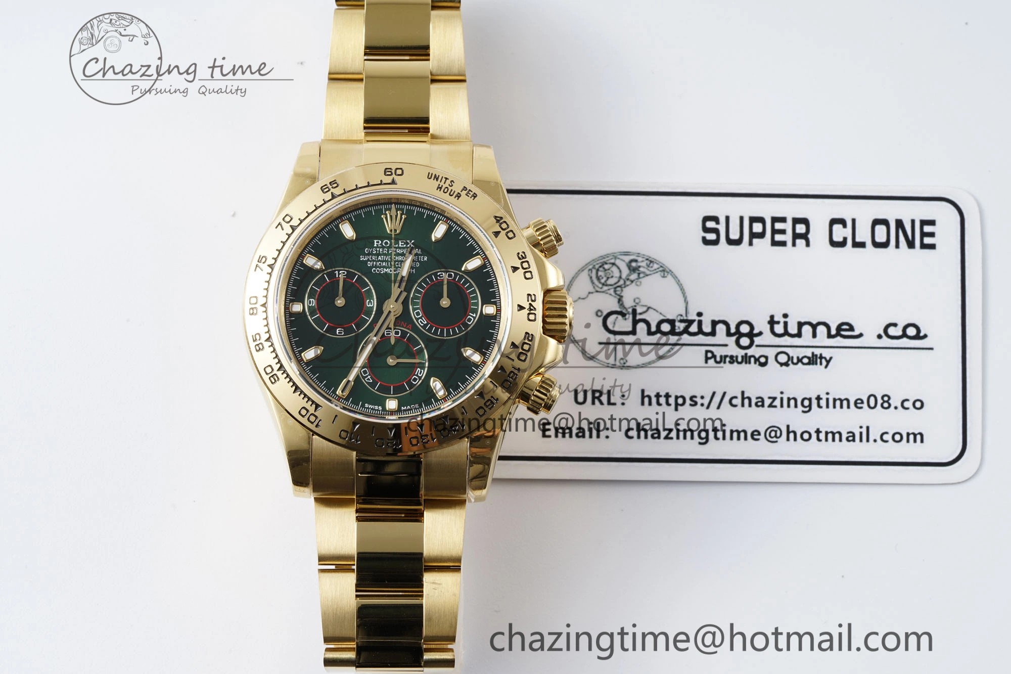 Daytona 116508 QF 1:1 Best Edition Green Dial on YG Bracelet SA4130 V2