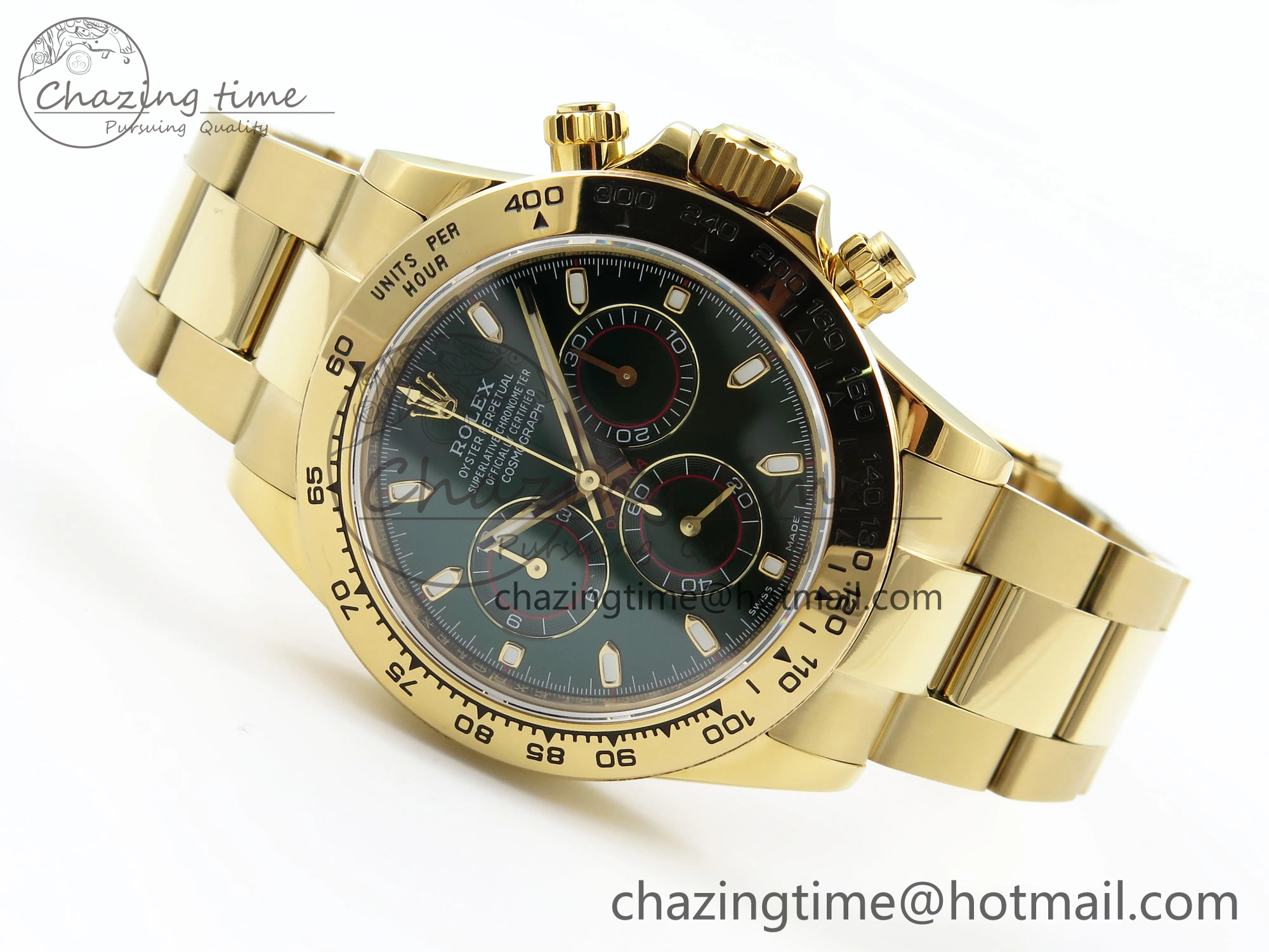 Daytona 116508 QF 1:1 Best Edition Green Dial on YG Bracelet SH4130 V3 (Gain Weight)