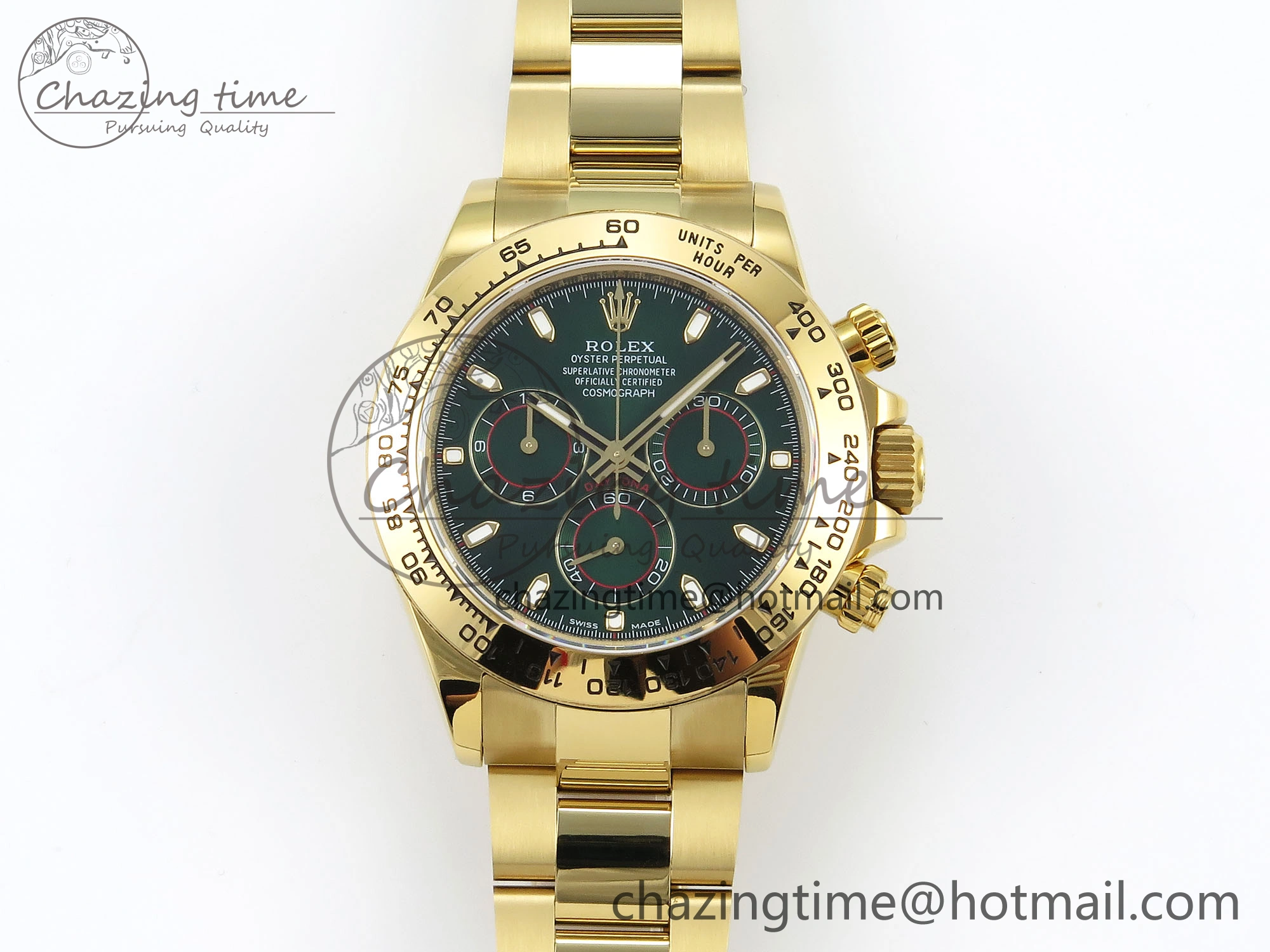 Daytona 116508 QF 1:1 Best Edition Green Dial on YG Bracelet SH4130 V3 (Gain Weight)