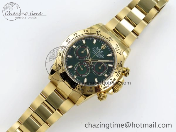 Daytona 116508 QF 1:1 Best Edition Green Dial on YG Bracelet SH4130 V3 (Gain Weight)