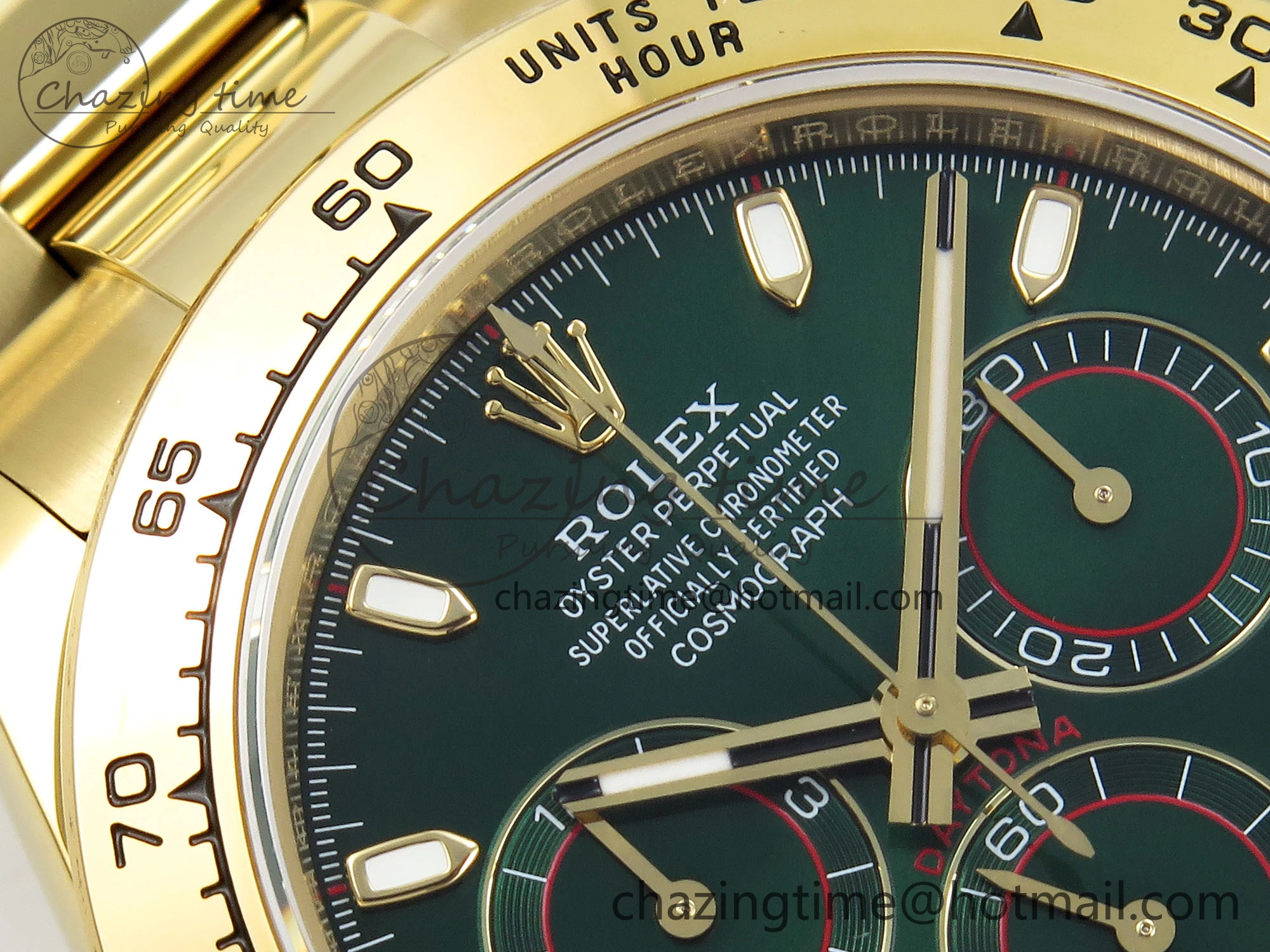 Daytona 116508 QF 1:1 Best Edition Green Dial on YG Bracelet SH4130 V3 (Gain Weight)
