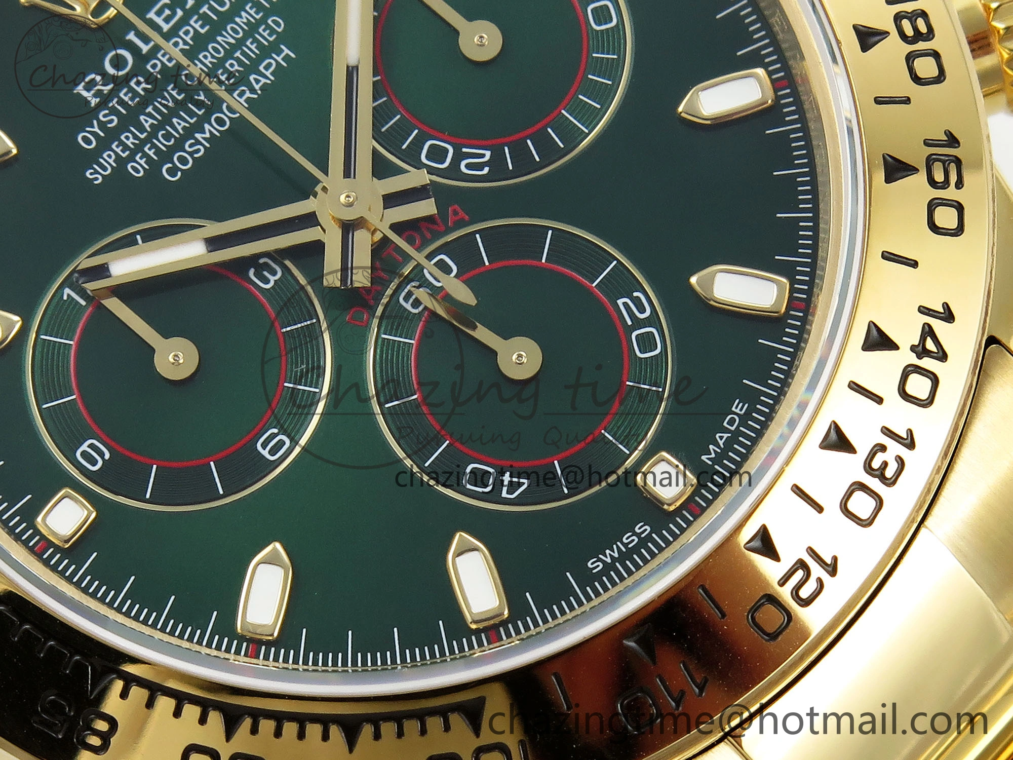 Daytona 116508 QF 1:1 Best Edition Green Dial on YG Bracelet SH4130 V3 (Gain Weight)