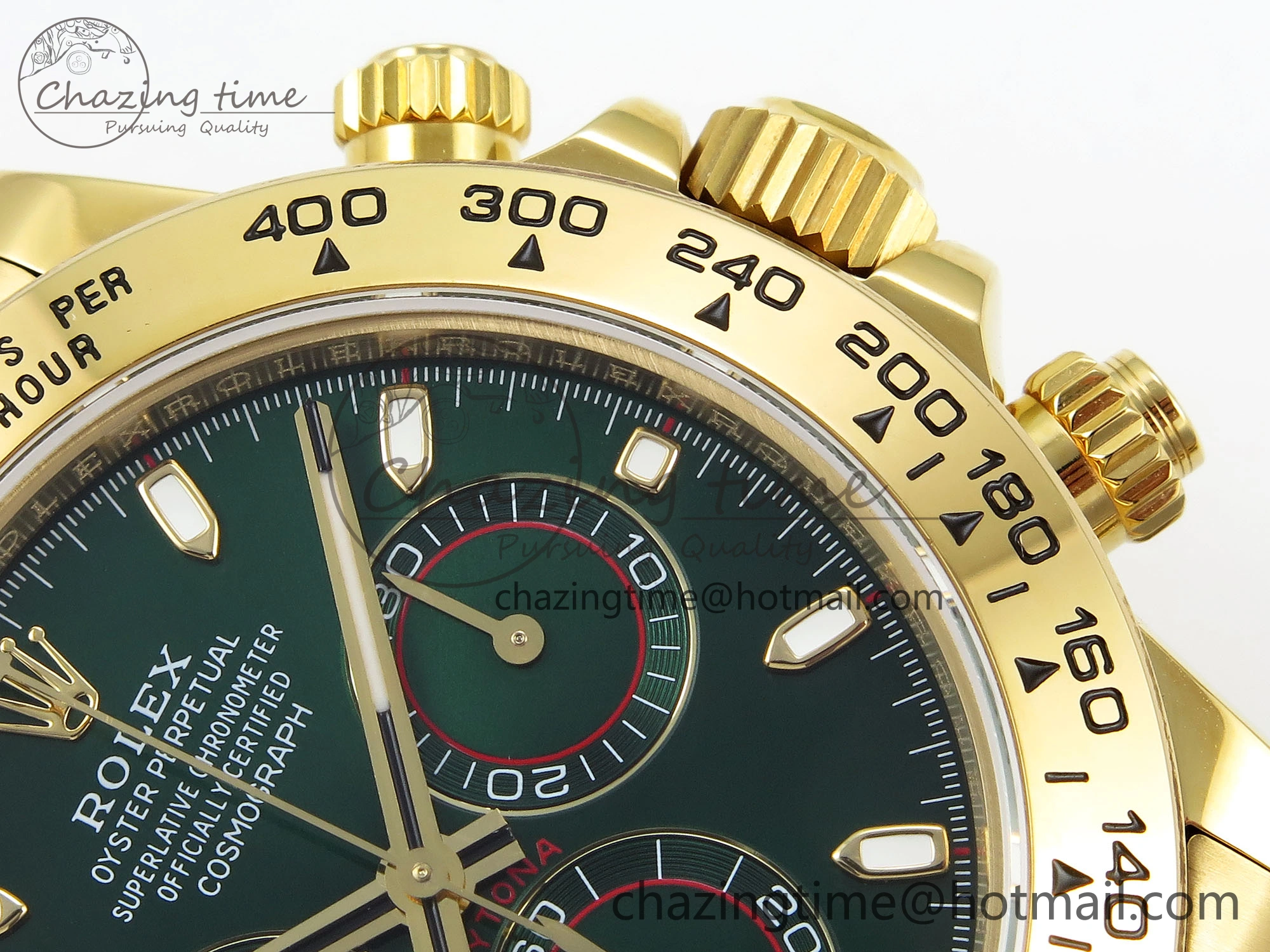 Daytona 116508 QF 1:1 Best Edition Green Dial on YG Bracelet SH4130 V3 (Gain Weight)