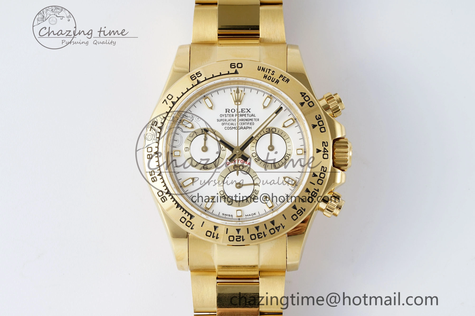 Daytona 116508 QF 1:1 Best Edition White Dial on YG Bracelet SA4130 V2