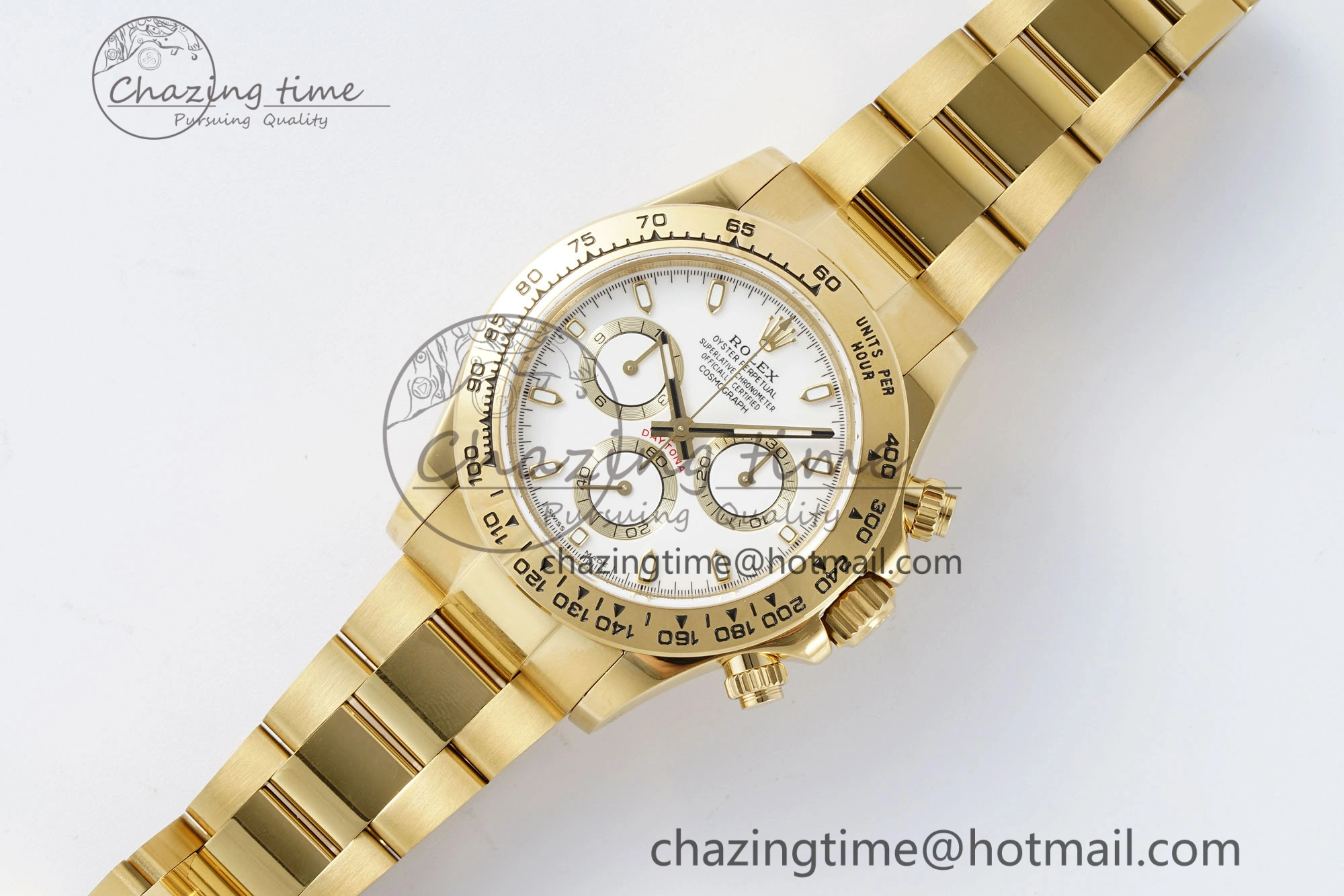 Daytona 116508 QF 1:1 Best Edition White Dial on YG Bracelet SA4130 V2