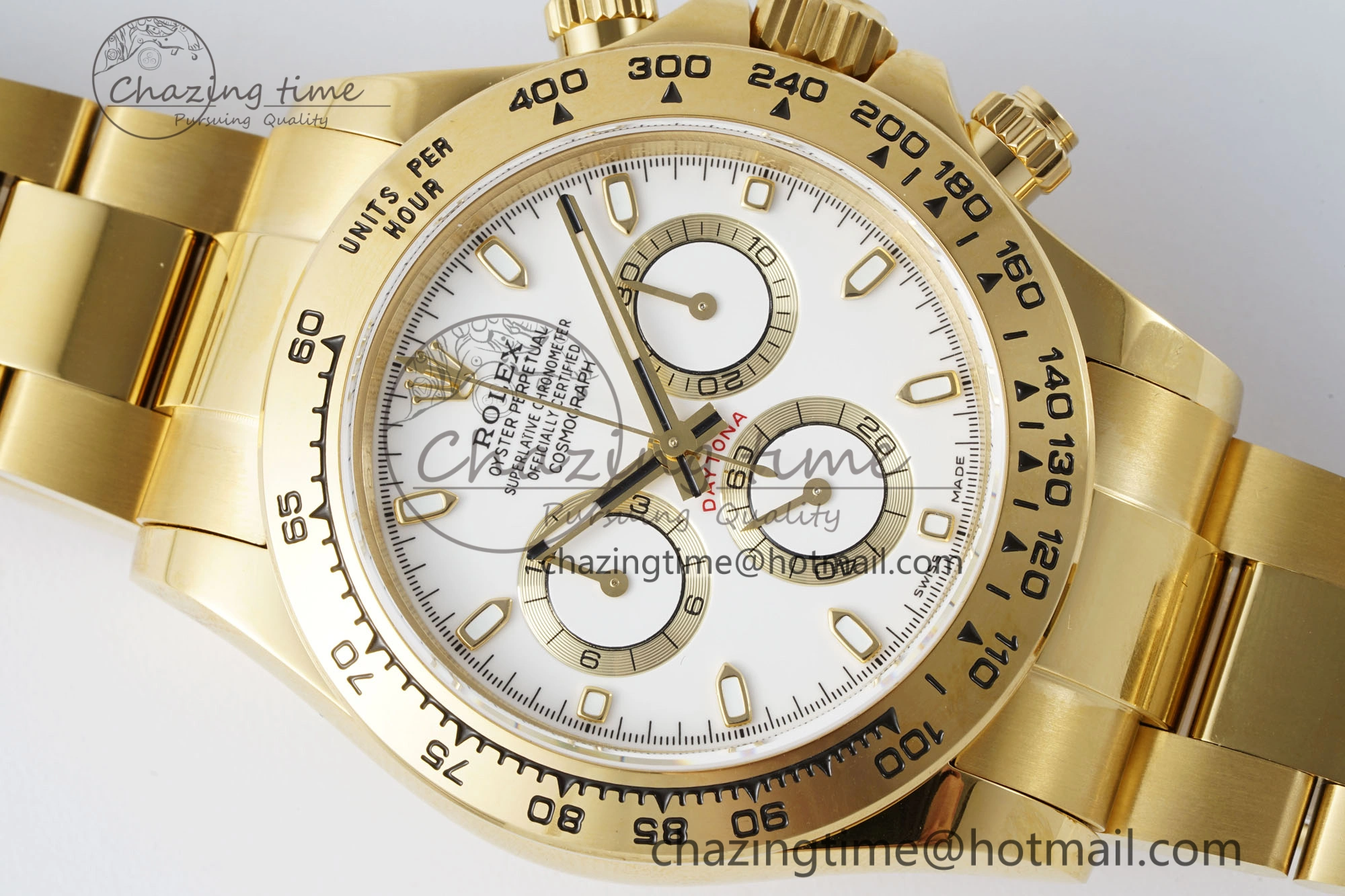 Daytona 116508 QF 1:1 Best Edition White Dial on YG Bracelet SA4130 V2