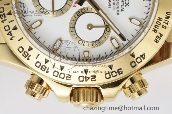 Daytona 116508 QF 1:1 Best Edition White Dial on YG Bracelet SA4130 V2