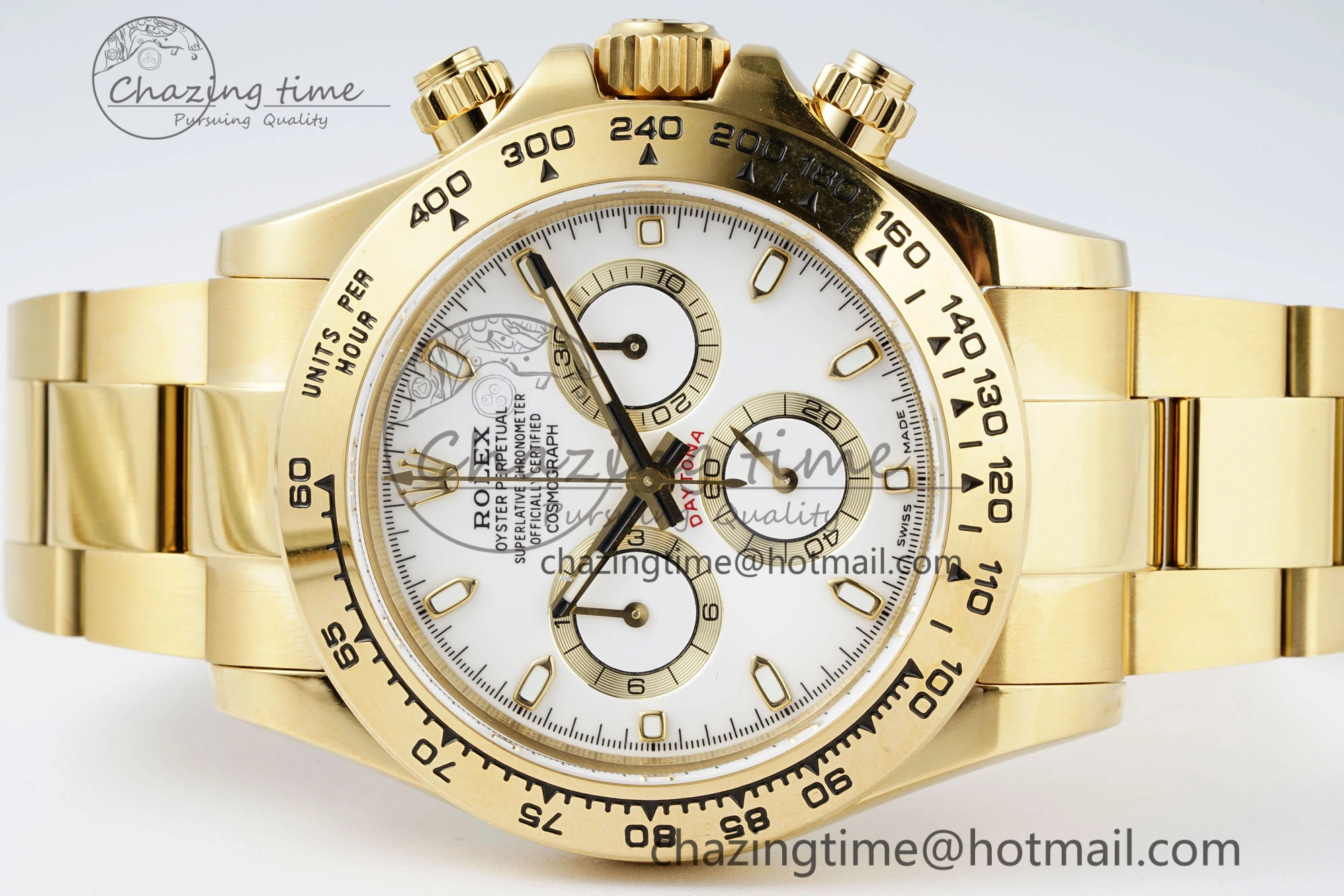 Daytona 116508 QF 1:1 Best Edition White Dial on YG Bracelet SA4130 V2