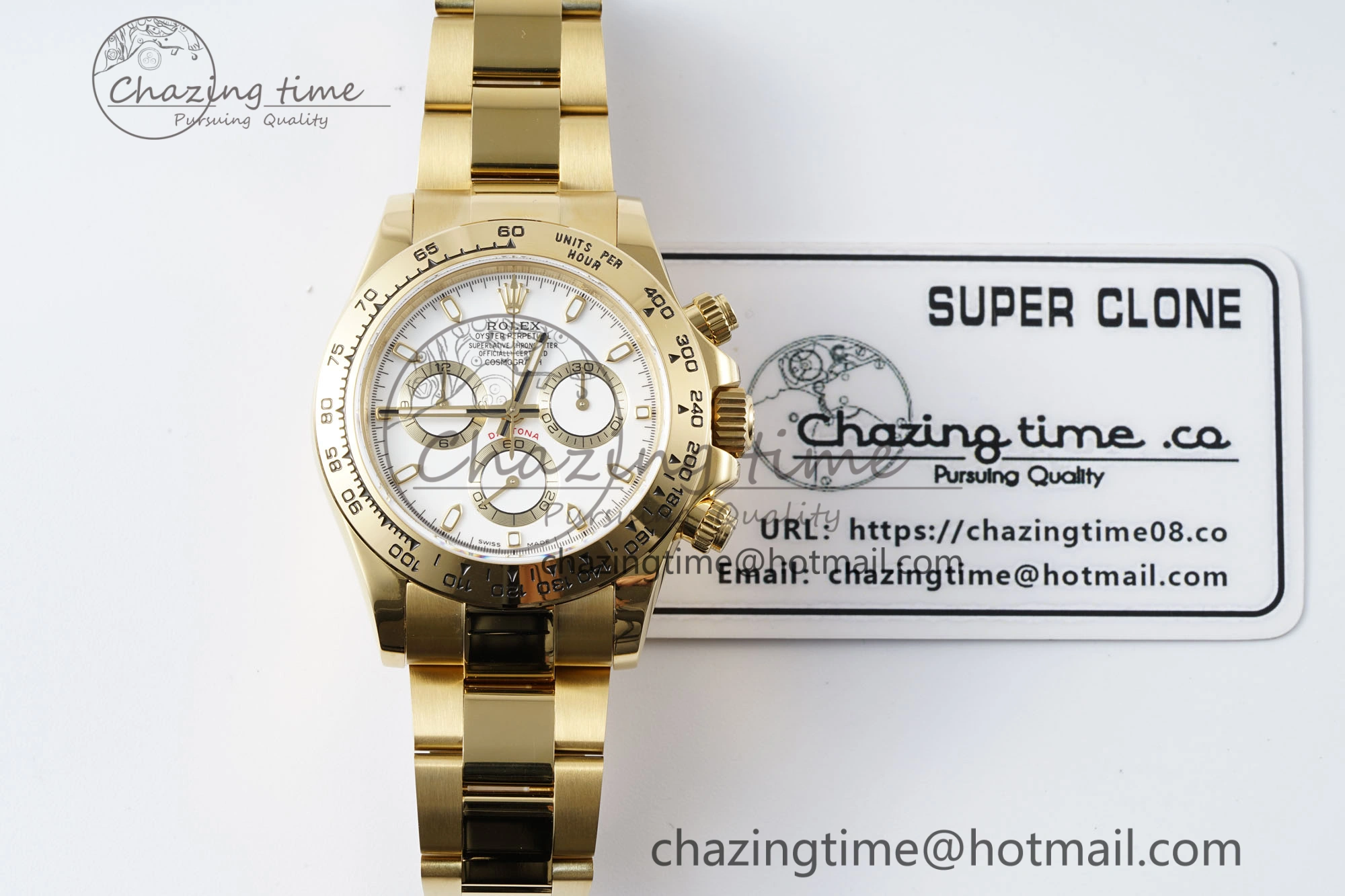 Daytona 116508 QF 1:1 Best Edition White Dial on YG Bracelet SA4130 V2